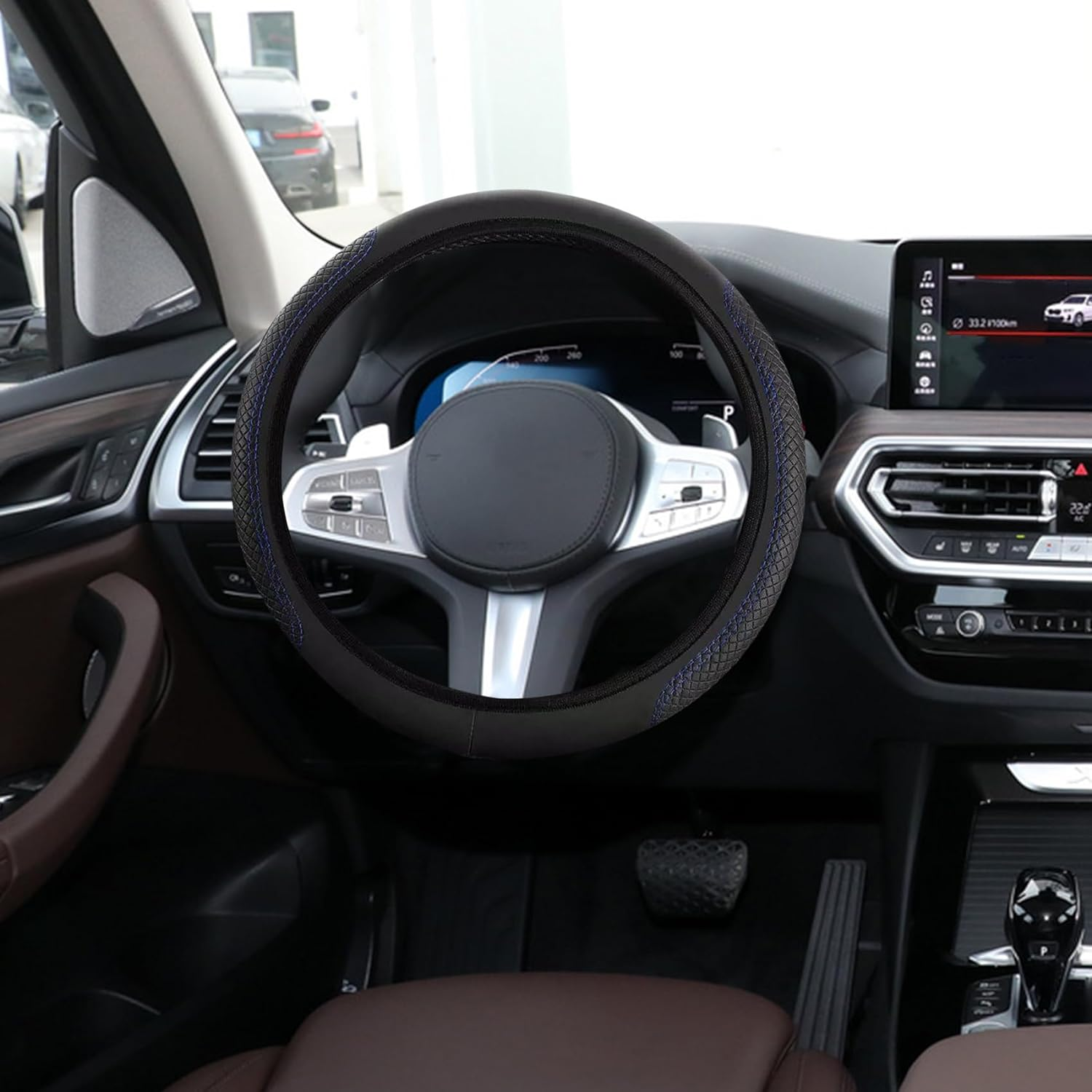 Car Steering Wheel Cover, Steering Wheel Cover for Men and Women, 15 Inch Microfiber Leather Auto Steering Wheel C Over, PU Leather Car Steering Wheel Cover Fit for Most Cars, Suvs, Trucks image number 5