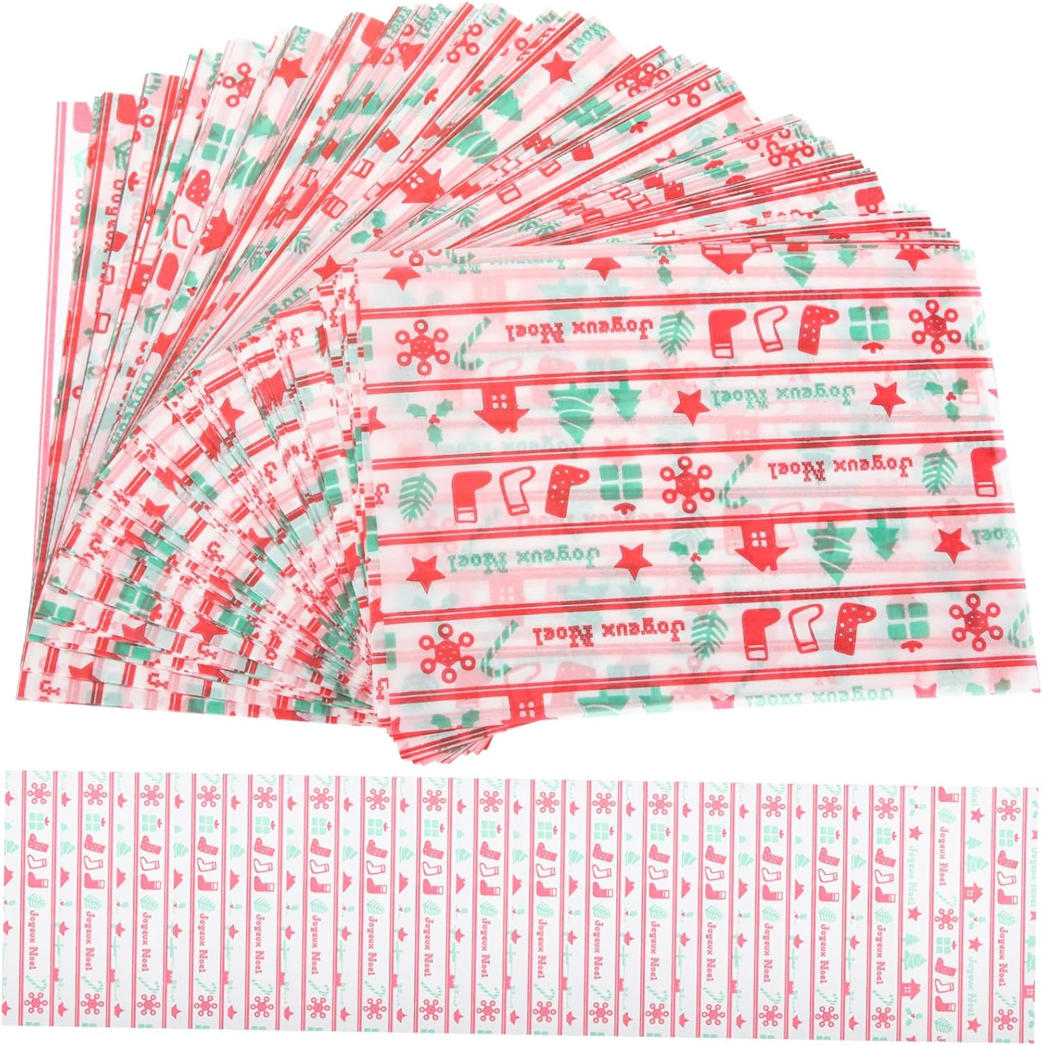 Christmas Nougat Candy Wrappers Sheets of Sweet Wrapping Paper for Christmas Treats image number 1