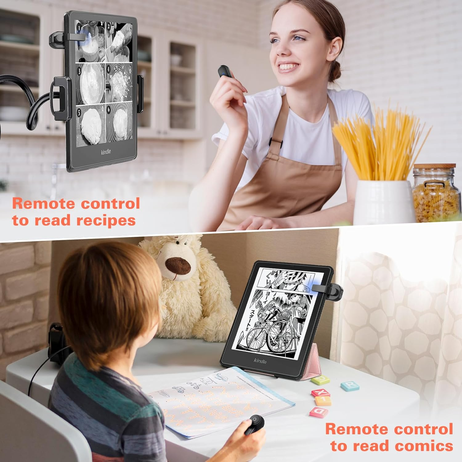 RF Remote Control Page Turner for Kindle Paperwhite Oasis Scribe Kobo,Kindle Accessories for Ereaders Iphone Ipad Android Tablets Reading Novels Comics image number 5