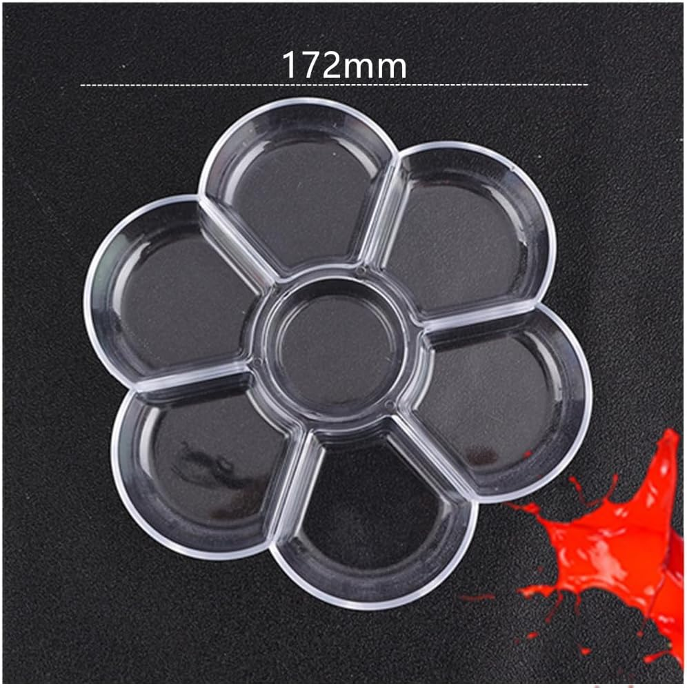3 Pack Clear Paint Tray Palettes, Art Paint Tray Palette, 7-Well Watercolour Palette, Flower Paint Pallets, Large Painting Palette for Acrylic Oil Watercolor Craft DIY Art Painting Palettes image number 1