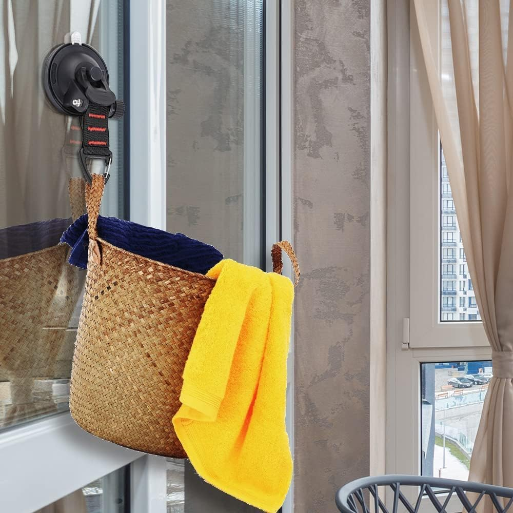 4 Pcs Heavy Duty Suction Cups Car Camping Tie down Suction Cup 360&deg; Rotating Hooks Upgraded with Viscous Silicone Strong Power Tarp Accessory for Tarps Swimming Pool Covers Camping Awning Boat Trap image number 6