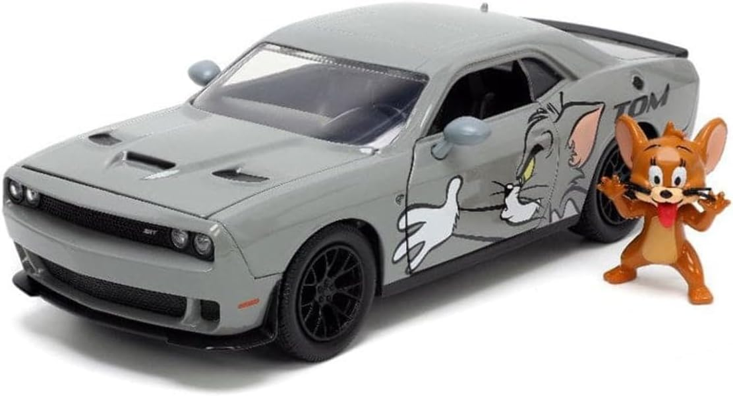 Jada Toys Dodge Challenger Hellcat 1:24 Scale Diecast Car with Jerry Figure