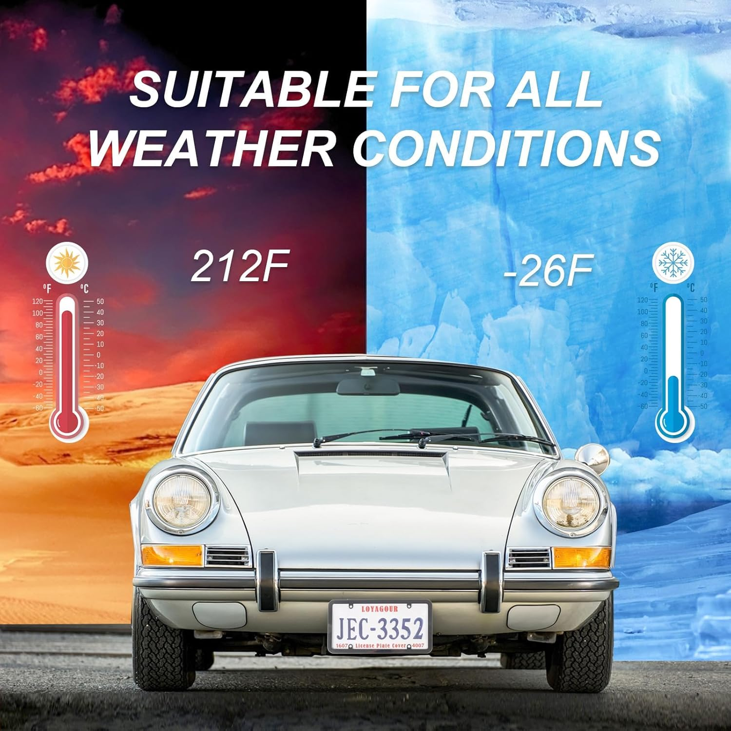 2Pack Transparent License Plate Cover and Frames,Clear Front and Rear License Plate Holder,Unbreakable Car Licence Plate Frame Protector Fits Any US Plates with Screws & Caps (Black Frame) - Black Frame With Clear Cover image number 4