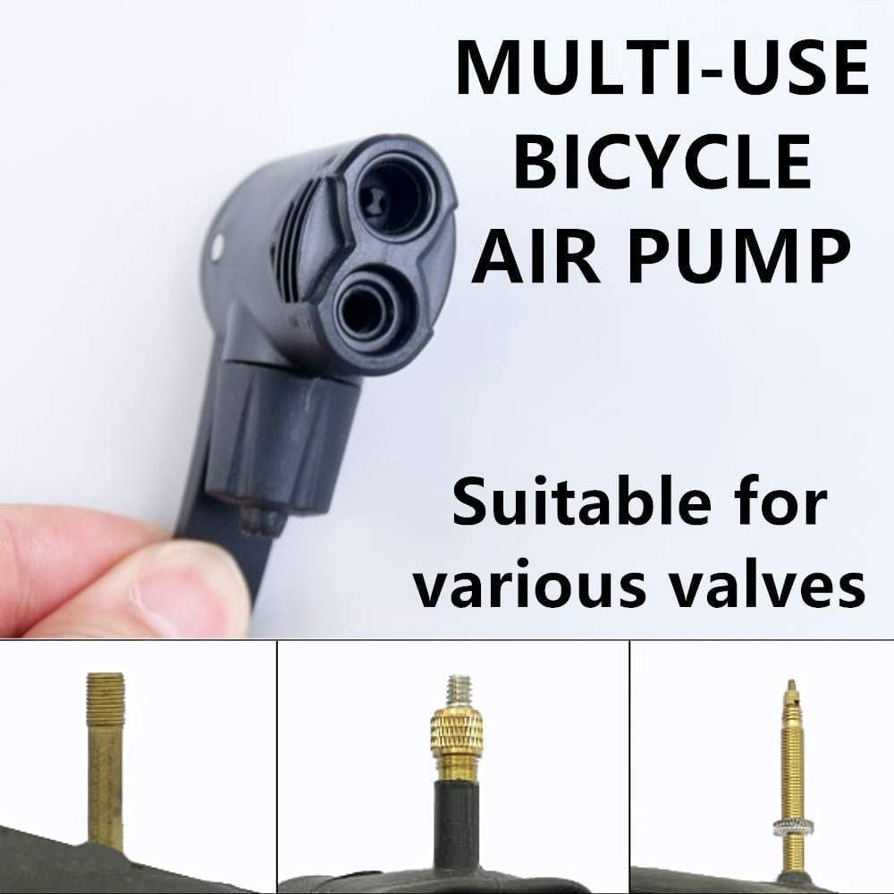 WADY 2 Pieces Inflator Nozzle Double Pump Head Dual Nozzle Valve Thread Connector Tire Air Inflator Replacement Mouth Adapter with Extension Horse Tube for Bicycles and Electric Bicycles image number 2