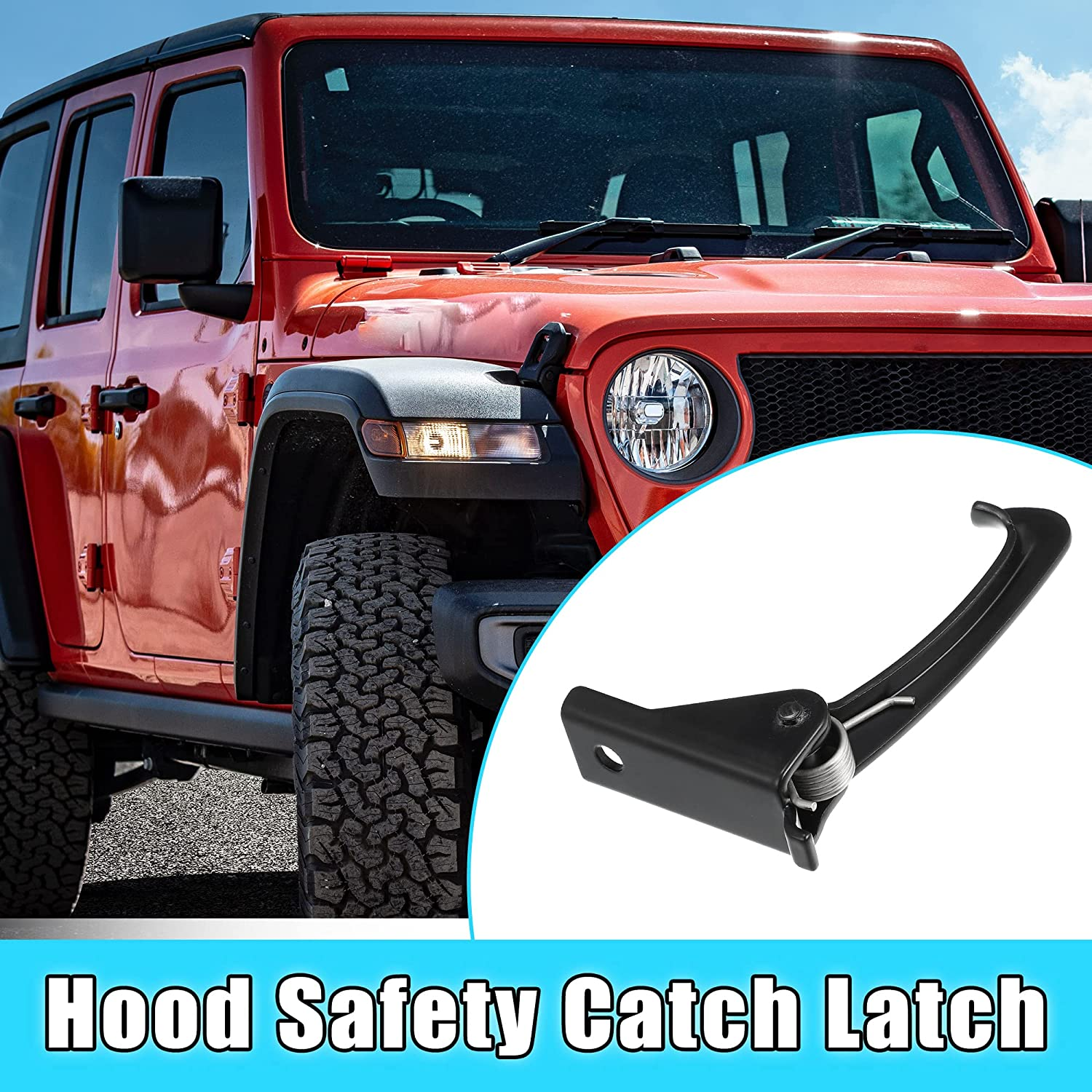 X AUTOHAUX Hood Safety Catch Latch Front Hood Safety Lock Hook 55395654AA for Jeep Wrangler 2007-2017 3.6L 3.8L for Jeep Wrangler JK 2018 3.6L image number 6