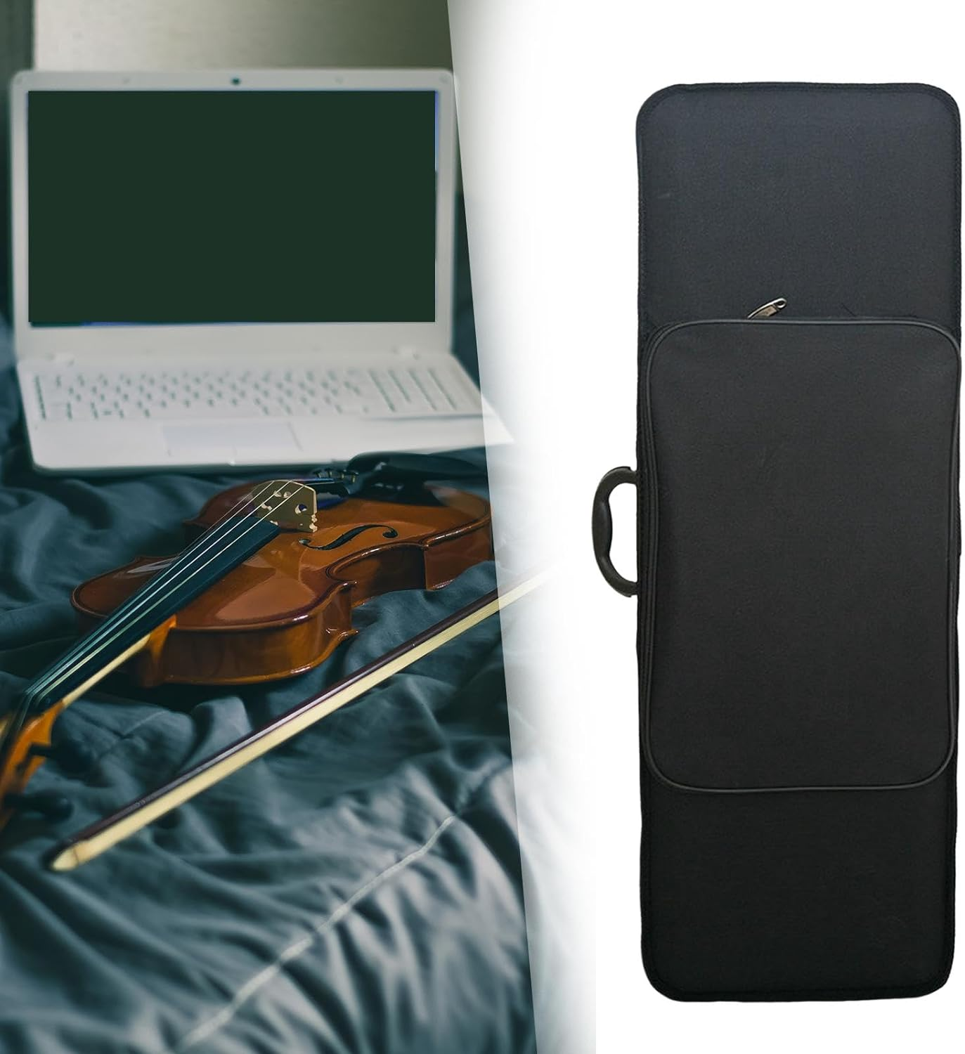 Violin Storage Hard Box with Handle, Lightweight Violin Hard Case, Oblong Violin Carrying Bag, 1 to 8