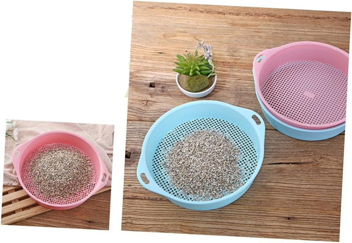 4Pcs Plastic Garden Sieve Riddle Tool Lightweight Soil Sieve with Handle for Gardens Filtering and Gravel Durable Gardening Accessories Blue image number 5