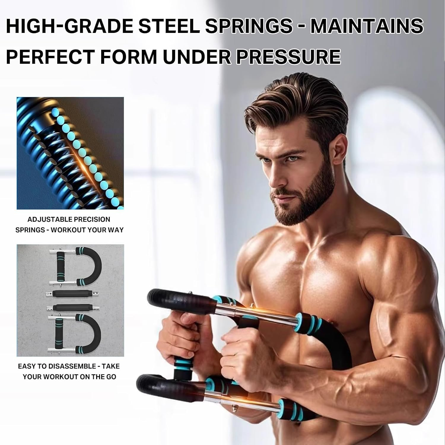 Twister Arm Trainer, Adjustable Chest Workout Equipment, Detachable Design, Arm Strength Trainer, Shoulder Workout, Portable Spring Resistance for Home Workout Equipment