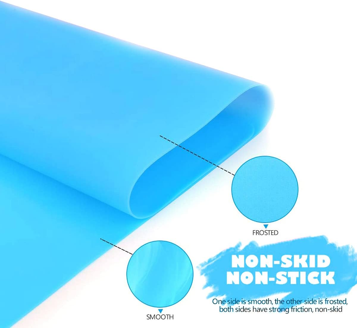 A3 Extra Large Silicone Sheet for Crafts Jewelry Casting Molds Mat, Premium Silicone Placemat, Multipurpose Mat, Nonstick Nonskid Heat-Resistant(15.7 X 11.7 Inches) (Blue) image number 6