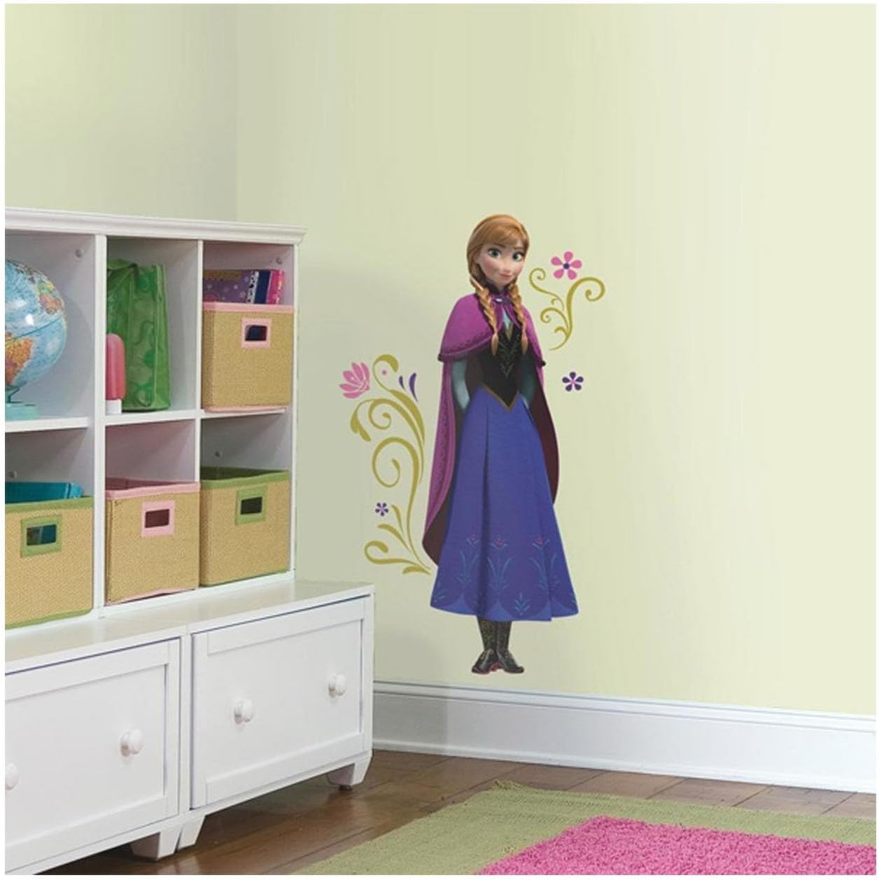 Roommates RMK2737GM Frozen'S Anna with Cape Giant Peel and Stick Wall Decals, Ice Palace image number 2