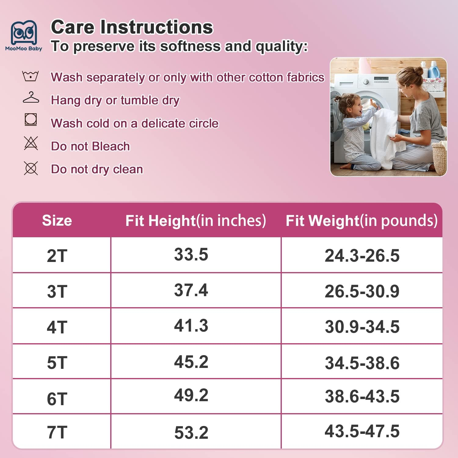 Moomoo Baby Waterproof Potty Training Underwear 6 Packs Absorbent Rubber Training Pants for Girls Cotton 6T image number 5