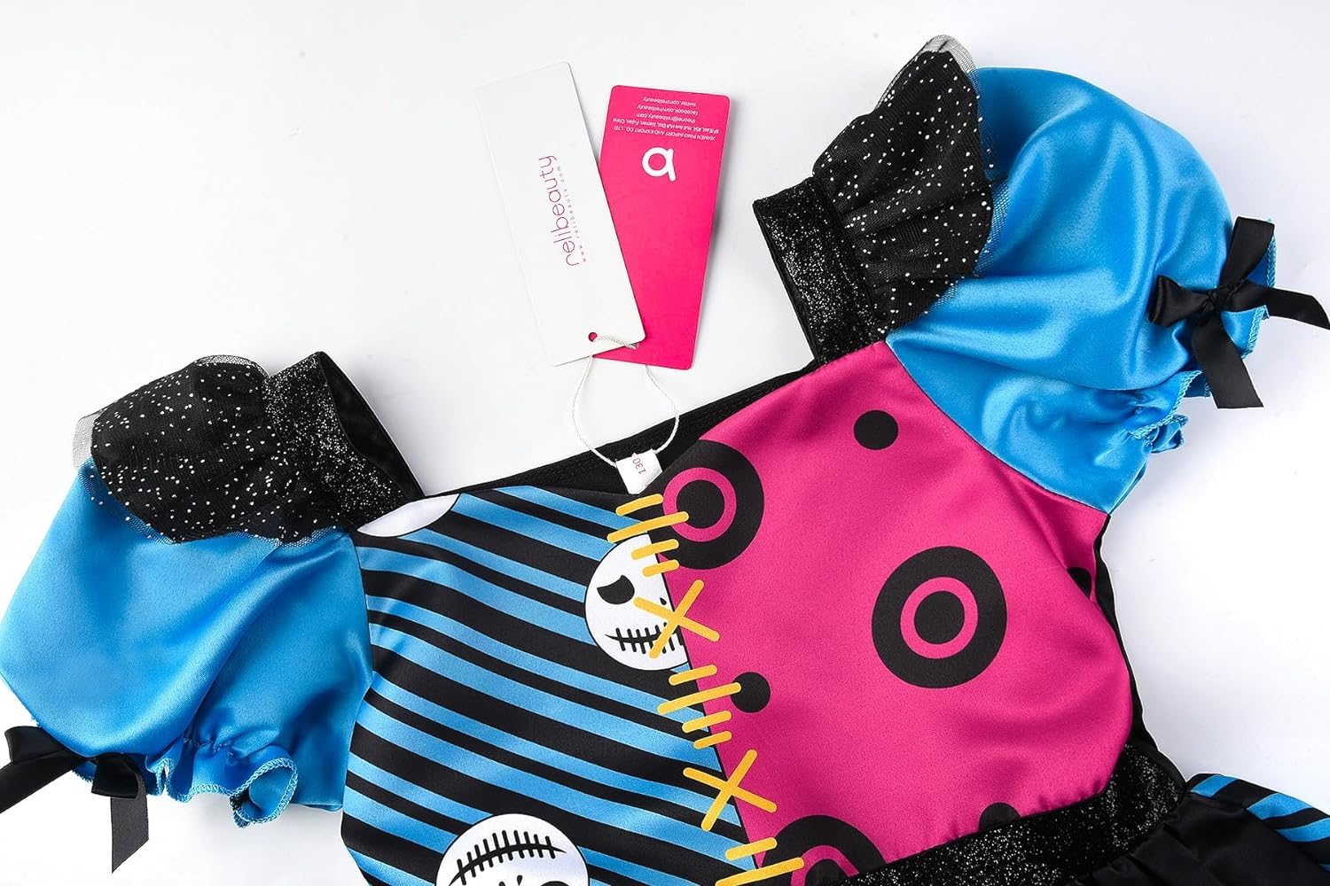 Relibeauty Rainbow Dress Skeleton Costume Kids Christmas Costume for Girls,Blue image number 6