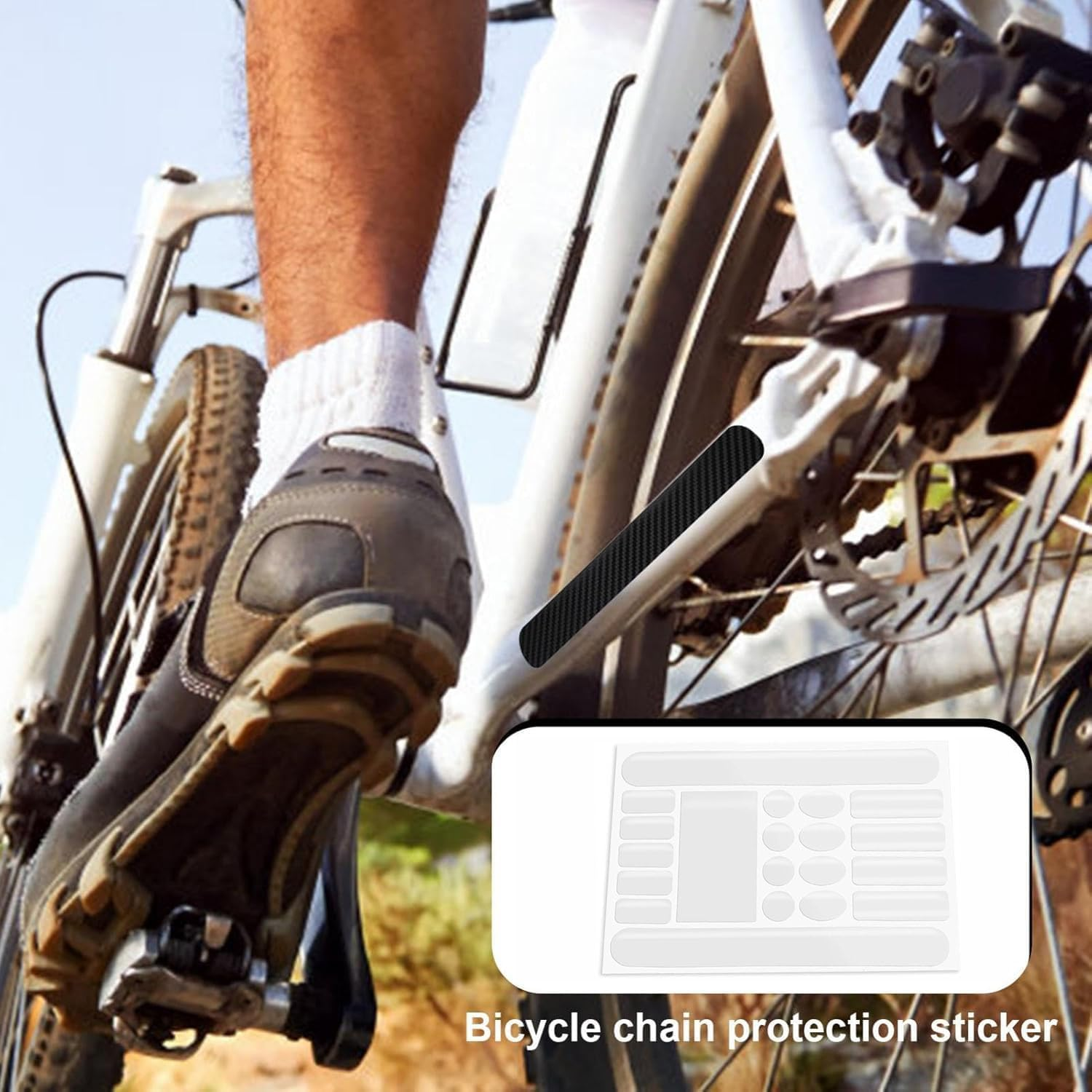 Frame & Chainstay Scratch Guard Sticker, Application, Protect Your Bicycle Bicycle Chainstay Protector Decal Chainstay Frame Guard Adhesive Protectors Film Cover image number 5