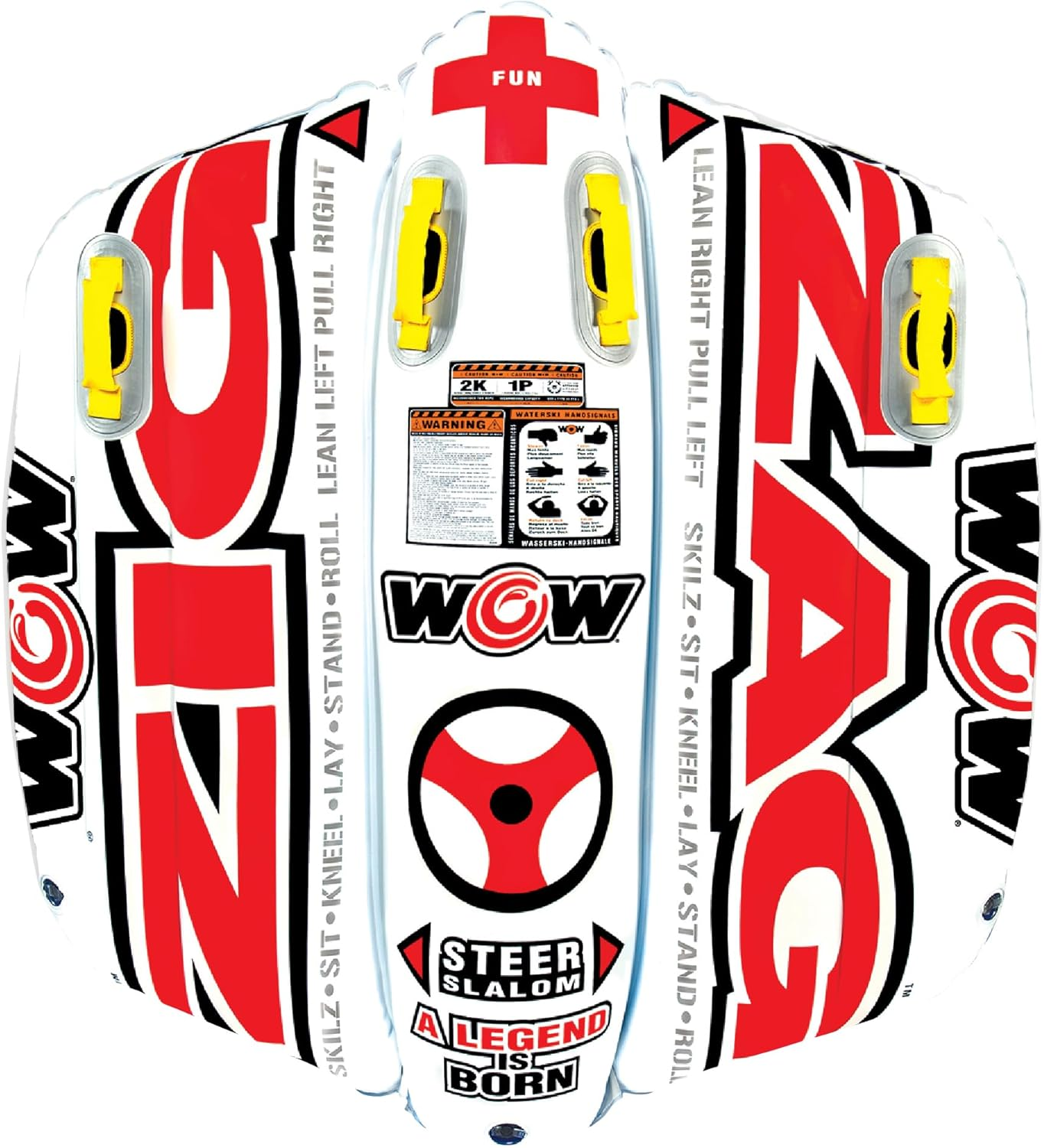 Wow Sports Zig Zag Towable Inflatable Tube for Boating - 1 to 2 Person Towable - Steerable Tubes for Boating image number 1