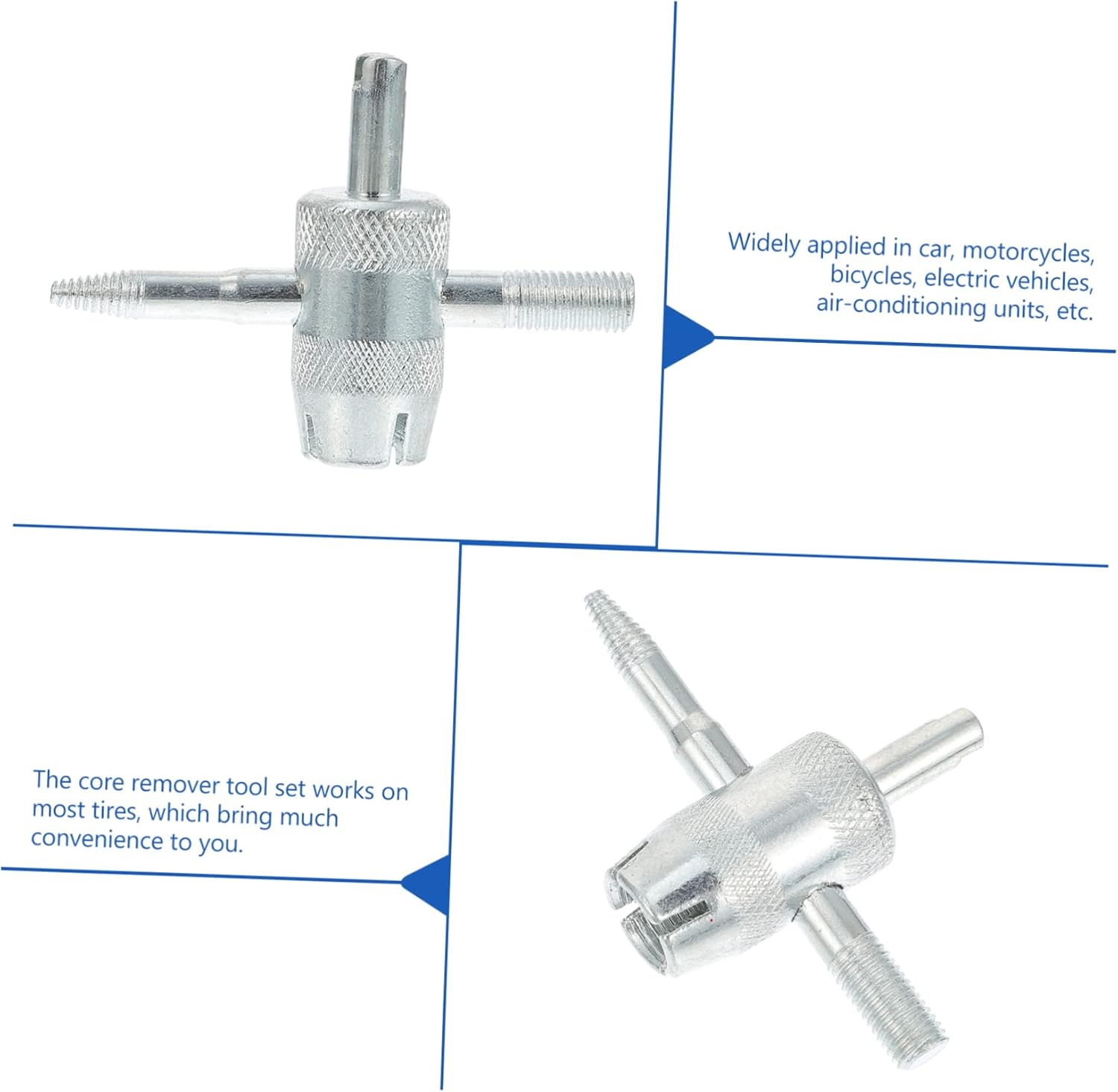 8Pcs Professional Car Tire Valve Core Removal Tool Schrader Valve Stem Remover and Puncher Repair Tools for Auto and Bike Tire Maintenance