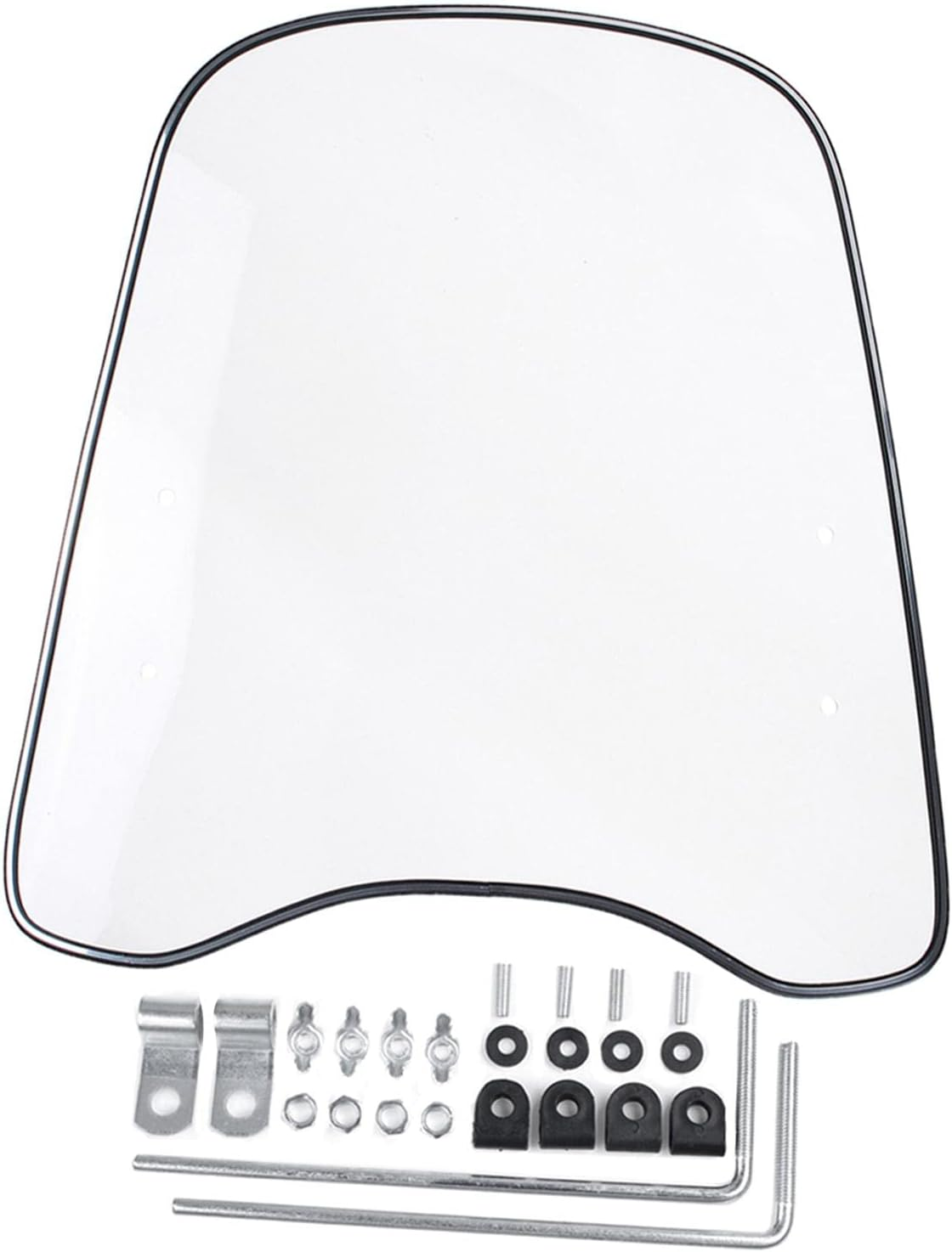 Windproof Clear Front PC Windshield for Motorcycle Scooter image number 6