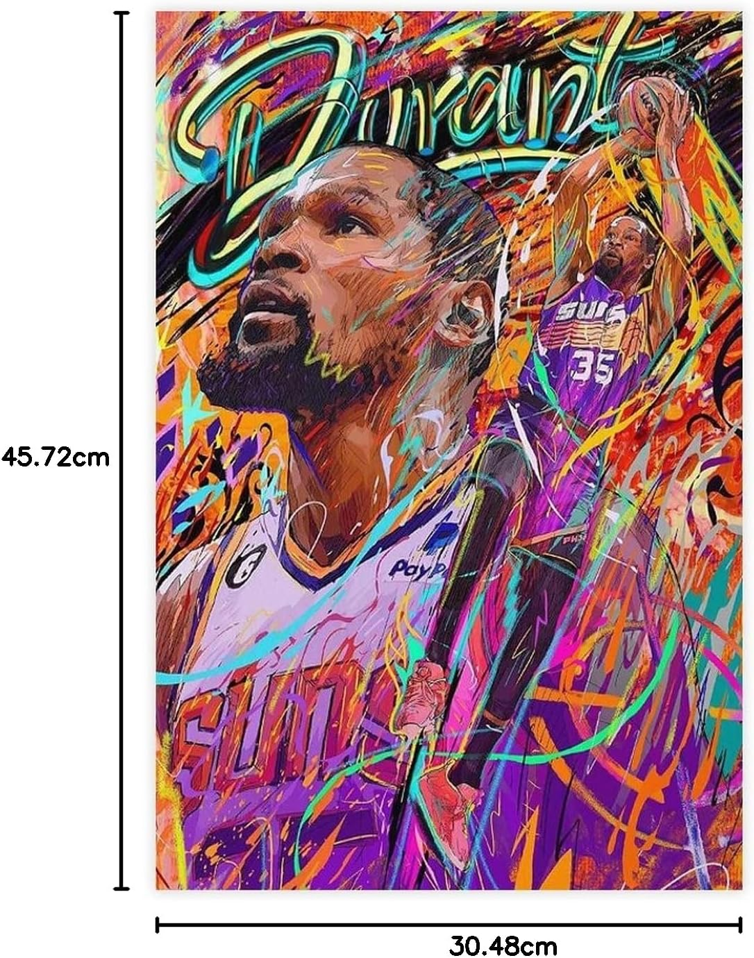 YANGGUANG Kevin Durant Poster Canvas Poster Bedroom Decor Sports Landscape Office Room Decor Gift Unframe: 12X18Inch(30X45Cm) image number 3