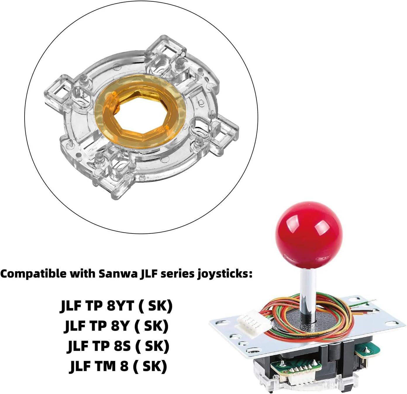 Ruimou 2Pcs GT-Y Octagonal Restrictor Gate Replacement Compatible with Sanwa JLF Series JLF TP 8YT (SK) JLF TP 8Y (SK) JLF TP 8S (SK) image number 4