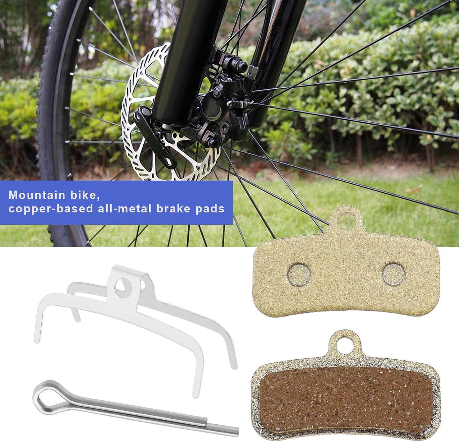 Emagtech 2 Pairs Bicycle Disc Brake Pads Compatible with Shimano Saint BR-M810 M820 Zee BR-M640 Disc Brakes Sintered Metal Cycling Components image number 4
