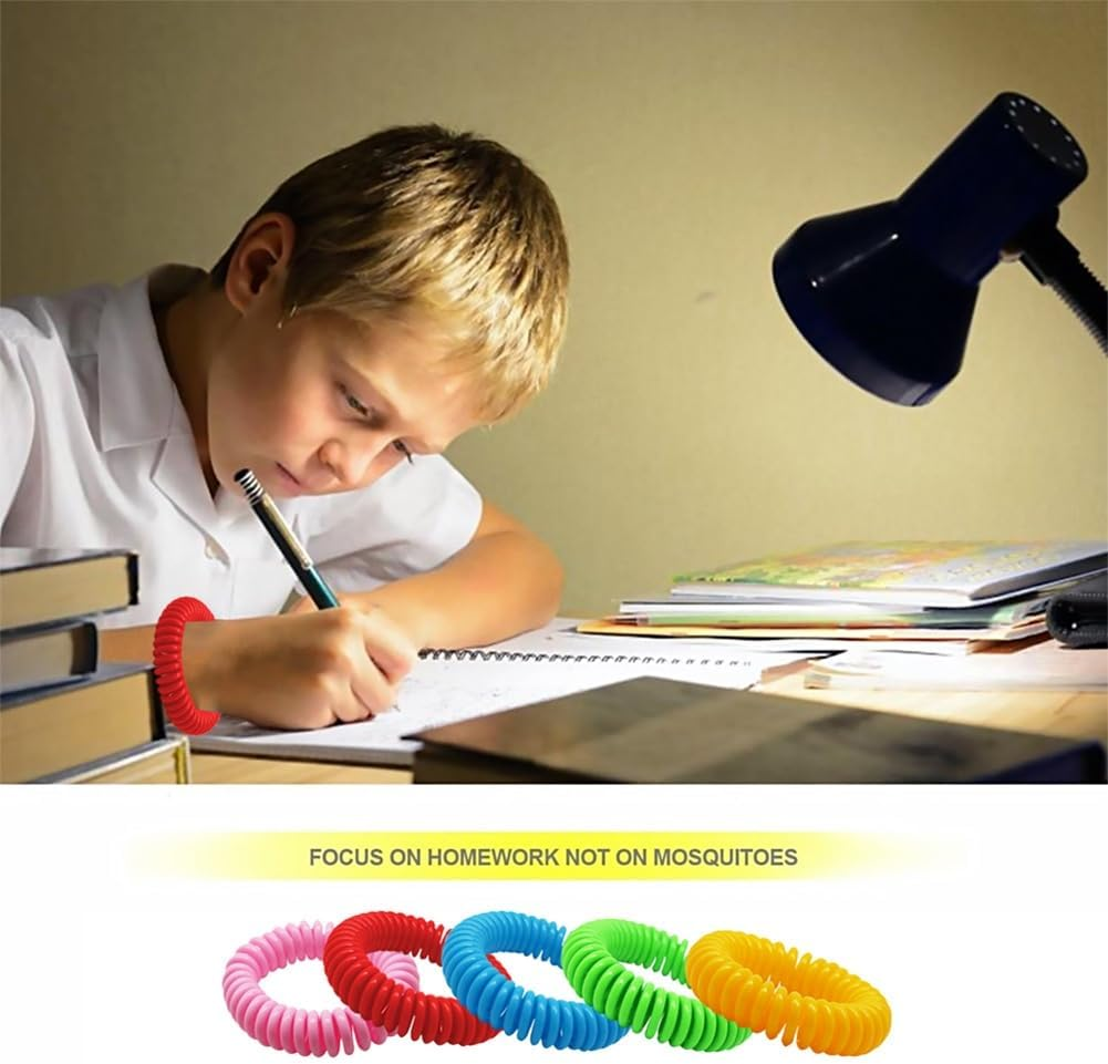 10 Pack Mosquito Bracelets, Deet-Free Waterproof Mosquito Bands Waterproof Outdoor Insect Suitable for Adults and Children