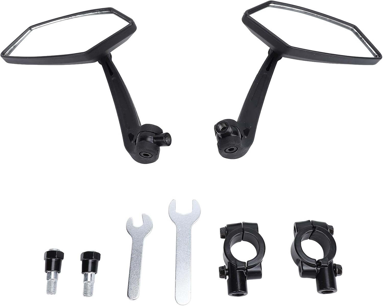 2PCS Motorcycle Mirrors, HD Motorcycle Mirrors for Handlebars, 360&deg;Adjustable Motorcycle Wide Angle Rear View Mirror Car Accessories for Scooter, ATV, Dirt Bike image number 4