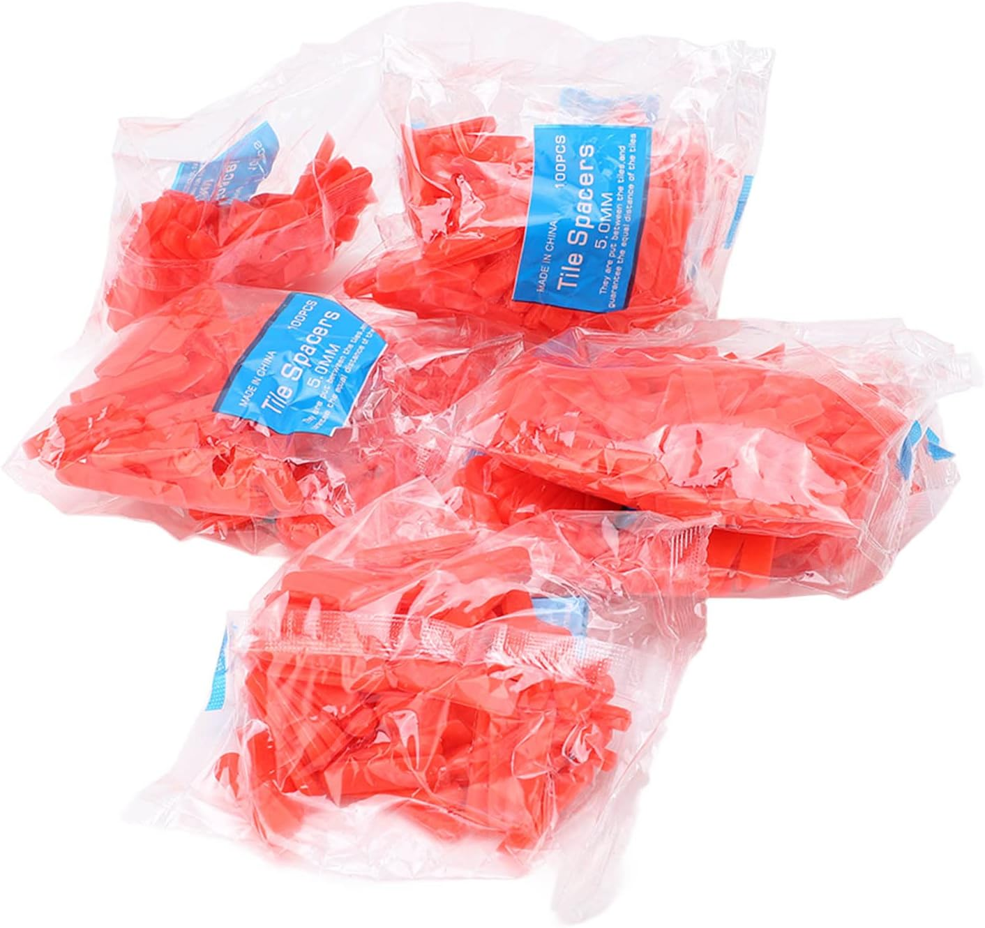 EVTSCAN 1000Pcs Plastic Reusable Tile Leveling Wedges Bulk Kit, 5Mm Thickness, for Uneven Floor Tiles, Speeds up Installation Time image number 4