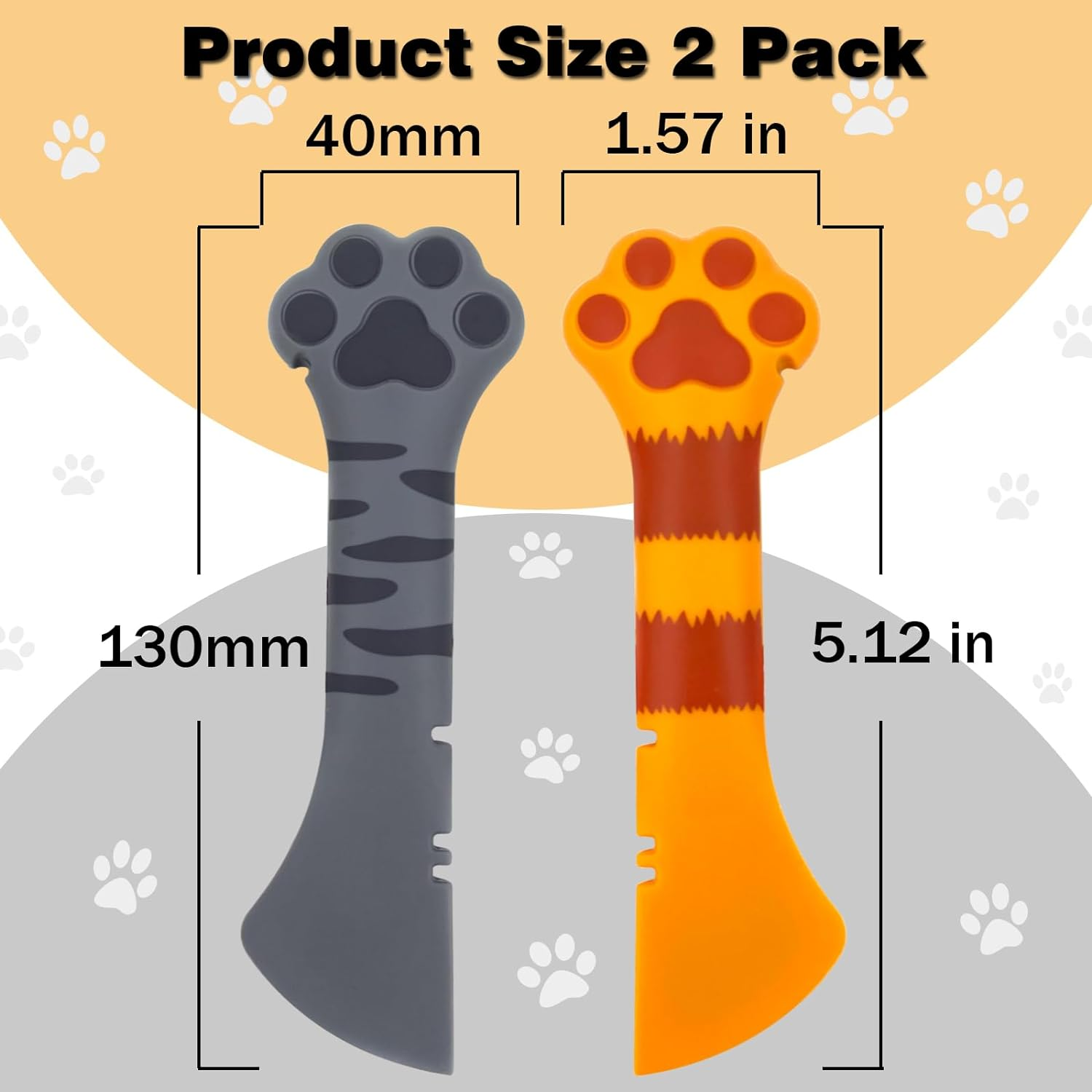 2 Pack Dog Cat Food Spoon, Cute Paw Cat Food Spoon for Wet Food, Silicone Pet Food Can Opener Spatula Scoop Mixing Spoons for Dog Cat Canned Food image number 6