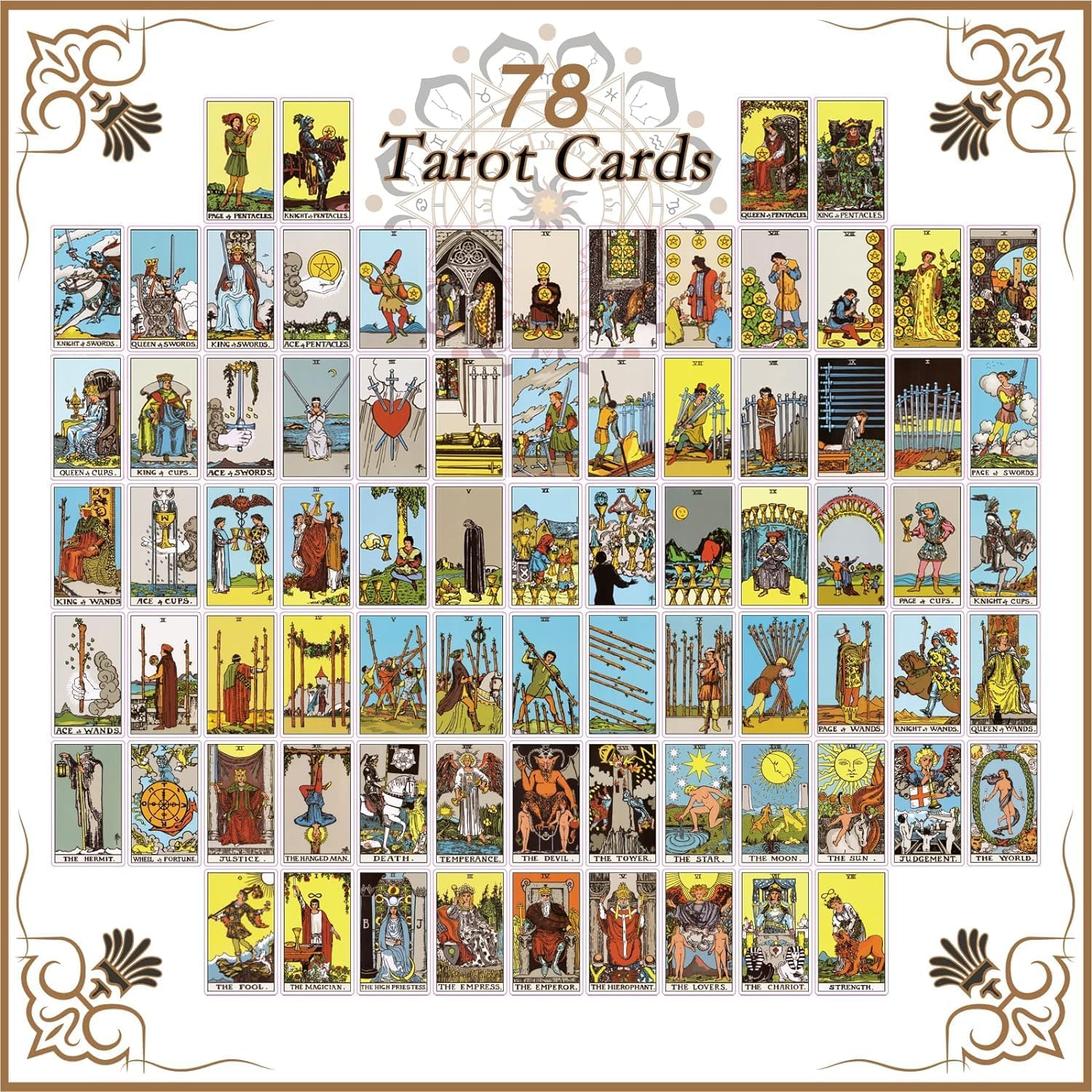 Tarot Cards Deck with Guide Book and Meanings - 78 Cards, Black Velvet Pouch for Beginners and Expert Readers - Exclusive to Your Tarot Wisdom Journey image number 2