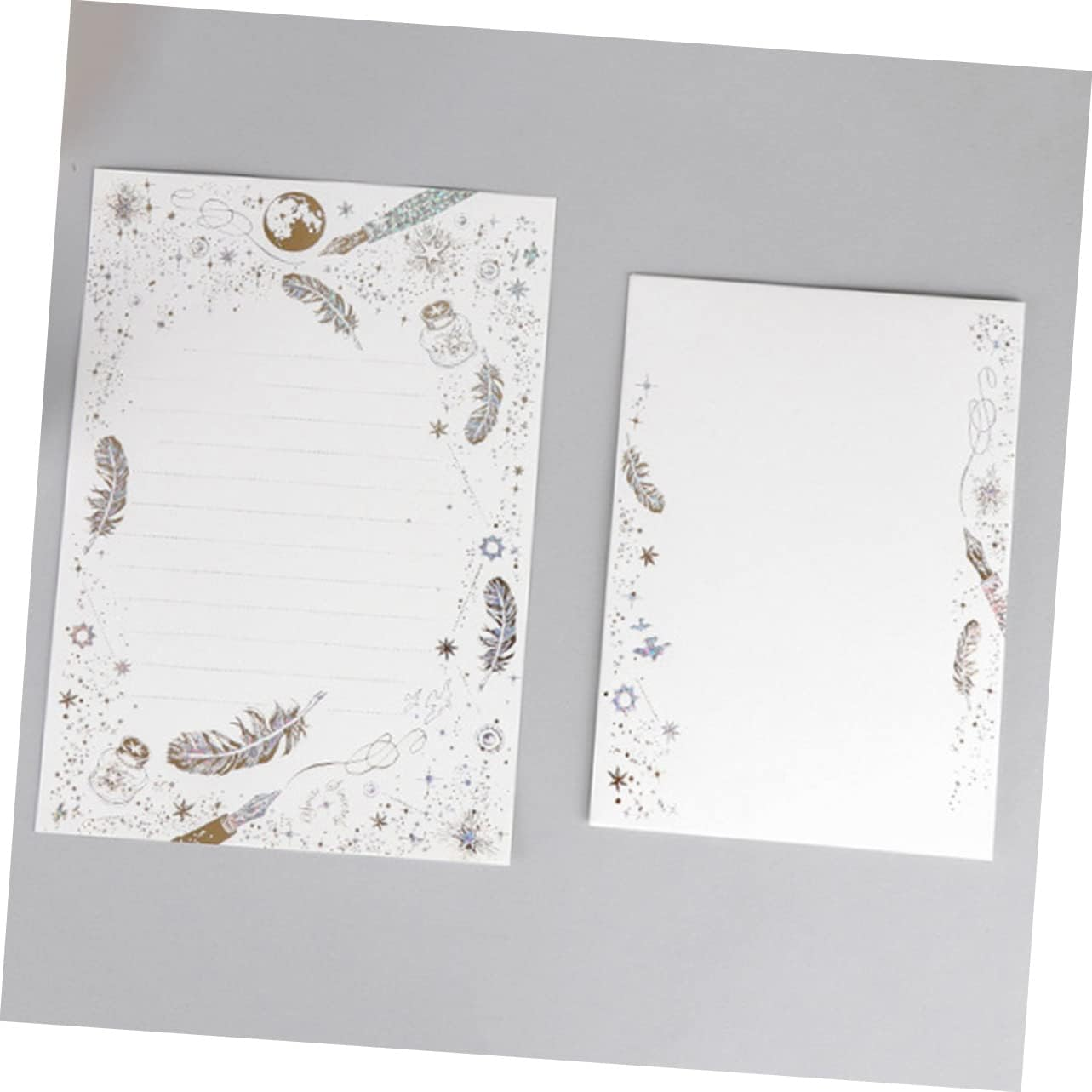 Operitacx Hot Stamping Quill Pattern Letter Paper Envelopes Set Kraft Paper for Holiday DIY Writing Christmas Stationery image number 2