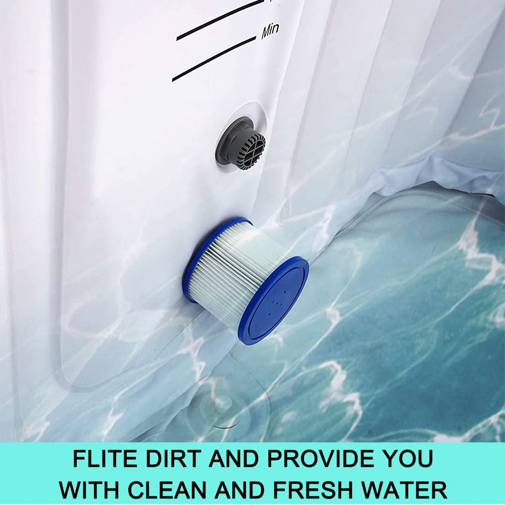 6 Pack Spa Swimming Pool Filters Cartridge Size VI for Lay Z Bestway 58323 Replacement Pool Filter Cleaner image number 5