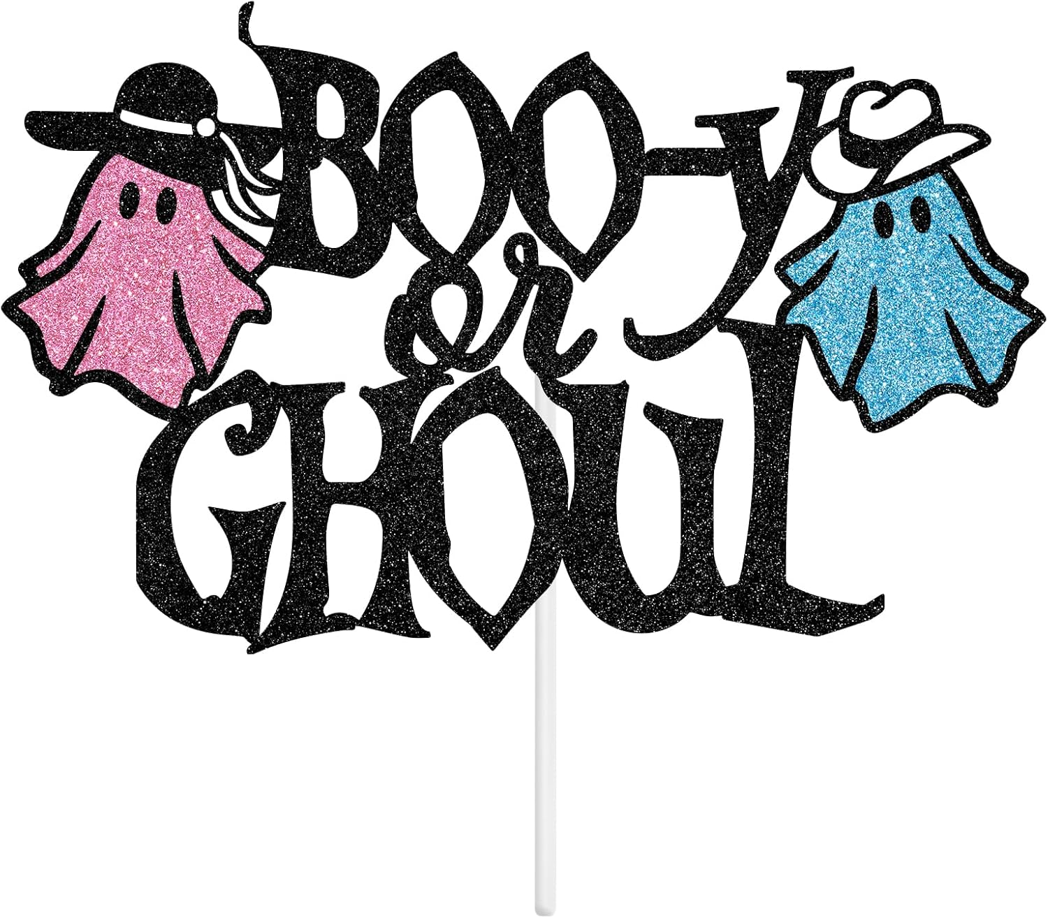 Boo-Y or Ghoul Cake Topper, Boy or Girl/He or She Gender Reveal Cake Decor, Halloween Baby Shower/First Birthday Party Decorations Supplies image number 3