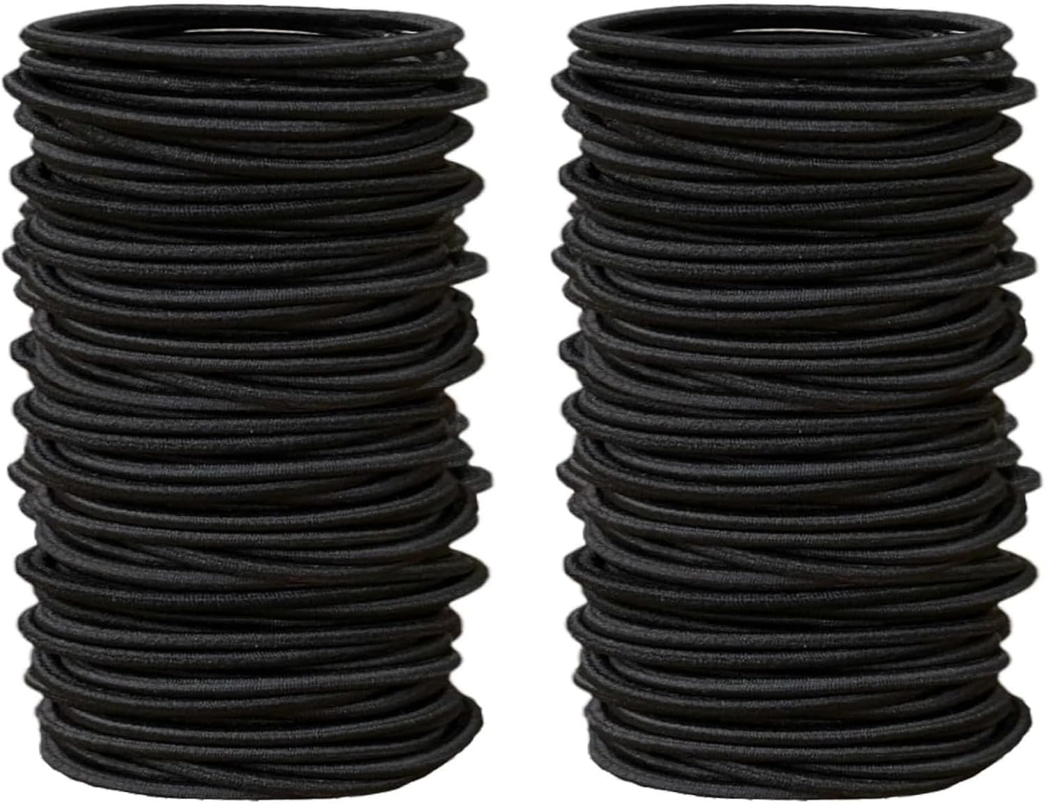 100PCS Black Hair Elastic Ties for Thick and Curly Hair Hair Bobbles Hair Ties Ponytail Holders Hair Bands for Women No Metal Hair Ties image number 3