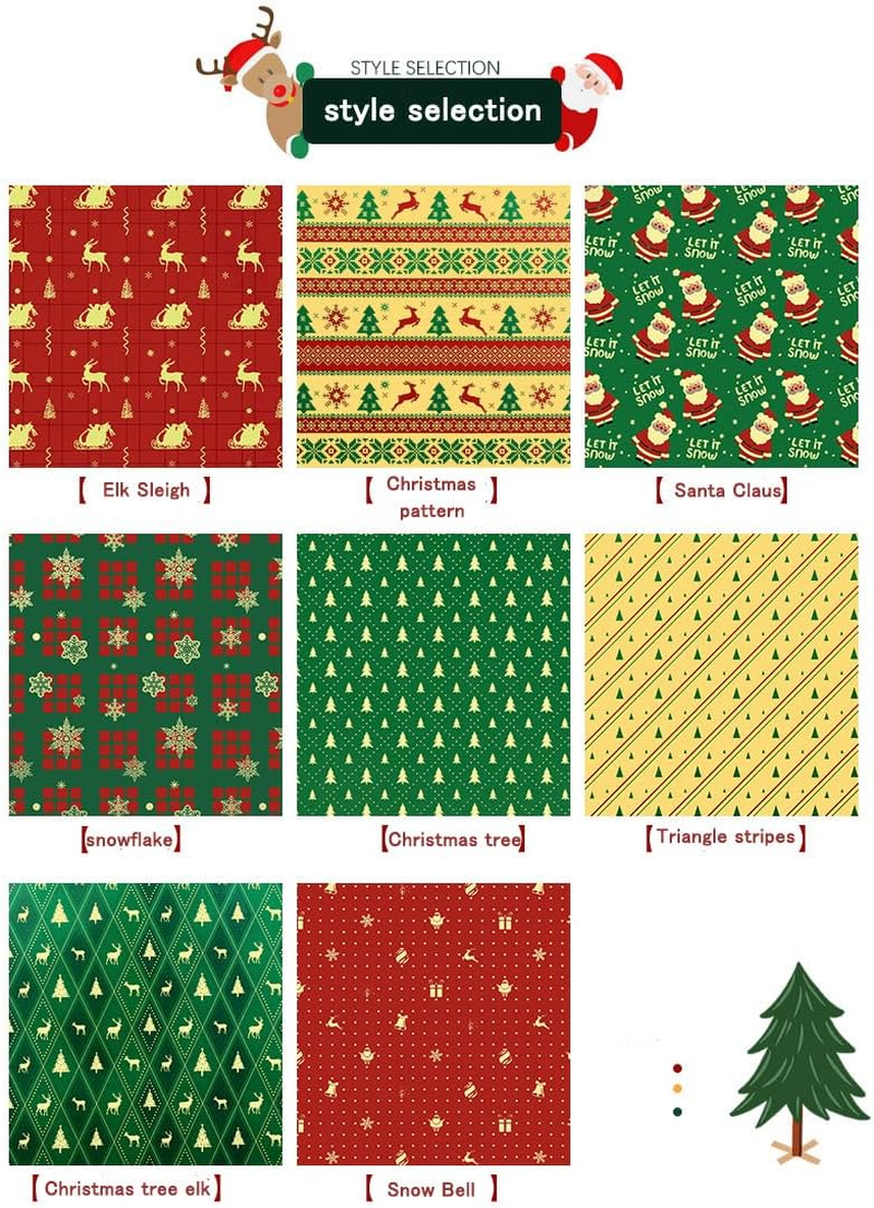 Gift Wrapping Paper, 8PCS Wrapping Kraft Paper+8Mtape+4Roll Ribbons Artware Kraft Packing Paper for Christmas, Bridal Showers, Baby Showers, Birthdays, Friendsmas and More image number 3