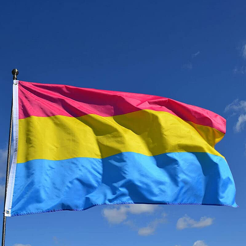 AIMALL Pansexual LARGE Flag 150X90Cm Pan Sexual LGBT Lesbian Gay Rainbow Mardi Gras New
