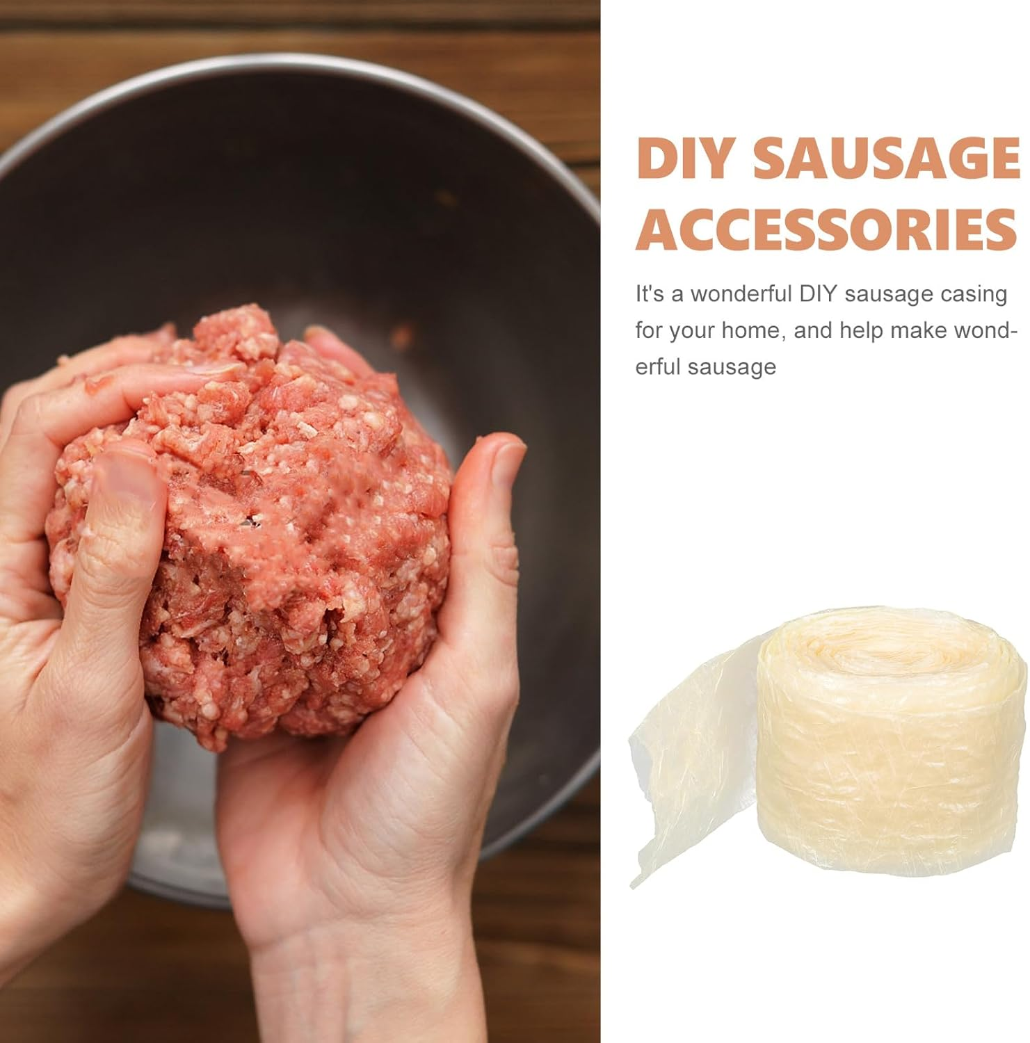 Homemade Sausage Casing Drying Sausage Casing for Kitchen DIY for Hot Dogs Hams Sausages Safe Easy to Clean Kitchen Accessory image number 4