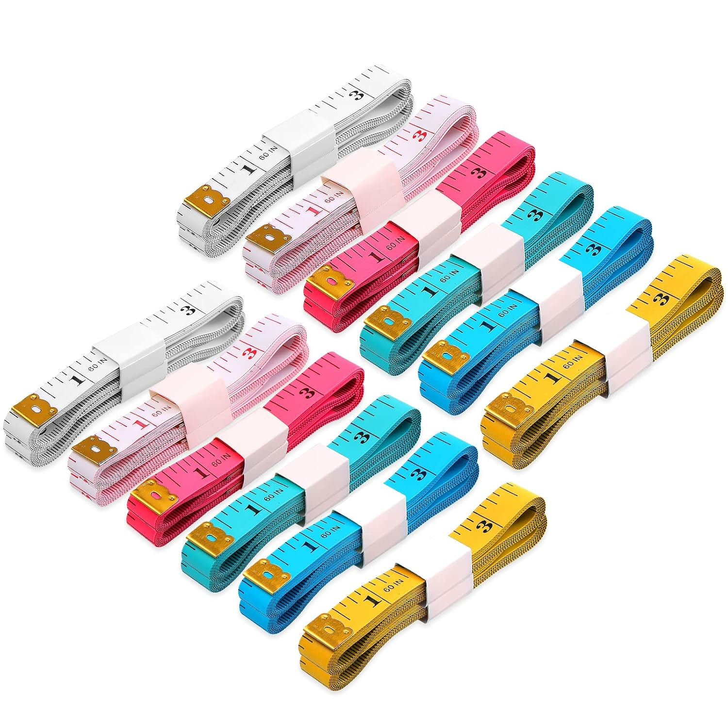 6 Packs Soft Body Tape Measure Measuring Tape for Body Double Scale Small Fabric Sewing Tailor Cloth Waist Pink Measuring Tape Measure for Body Measurements Weight Loss, 150Cm/60Inch image number 6