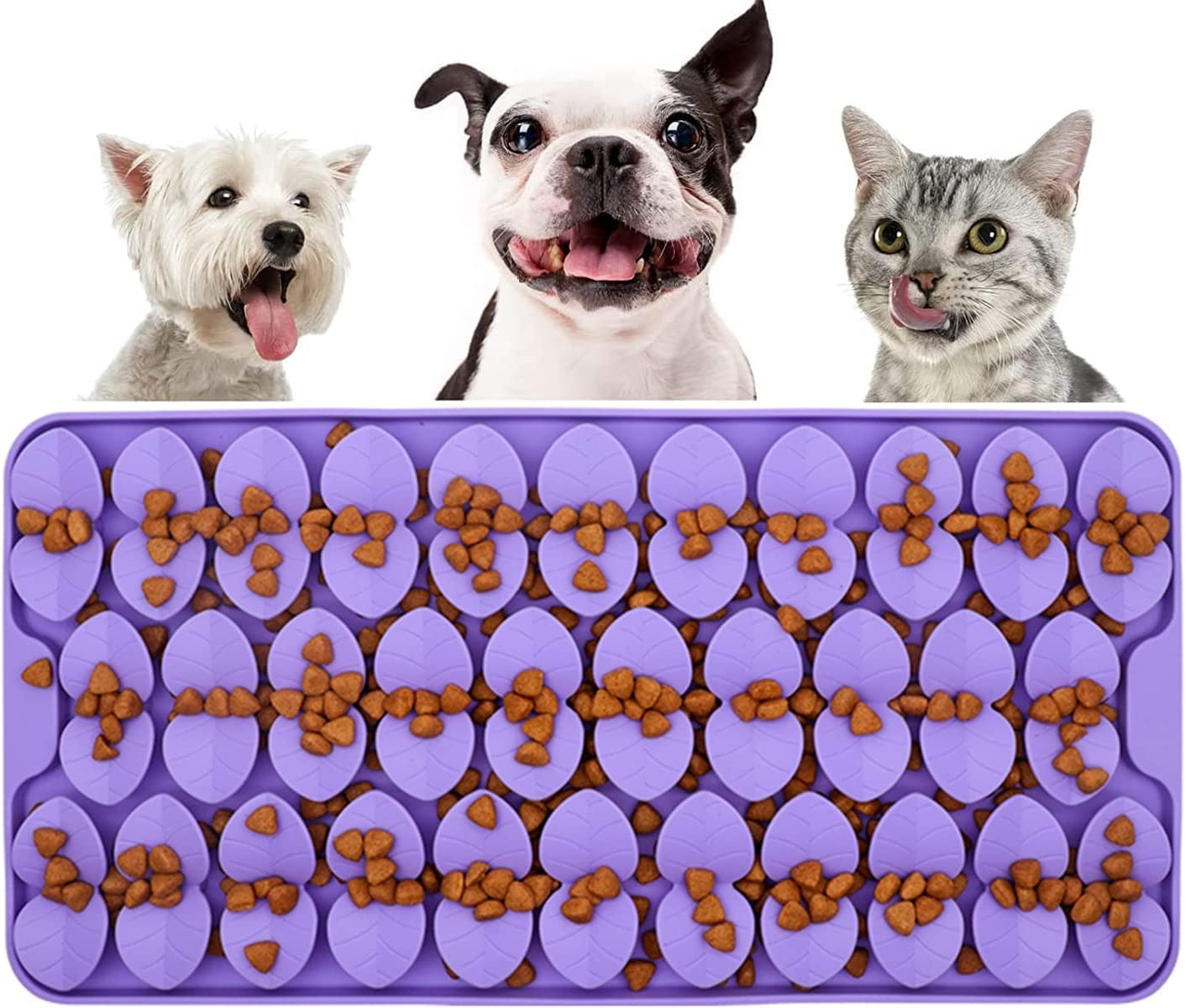 Snuffle Mat for Dogs, Premium Silicone Dog Food Slow Feeder, Encourages Natural Foraging Skills, Interactive Feed Game Toy (Purple/Medium) image number 2