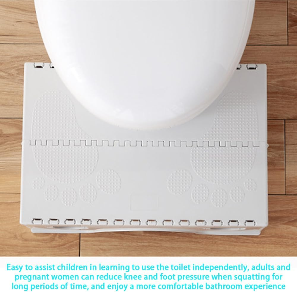 Foldable Toilet Stool,Bathroom Step Tool,Potty Training Stool,Portable Squatting Potty Step,Toilet Squat Auxiliary Artifact,For Bathroom,Step for Adults and Kids,Grey image number 5