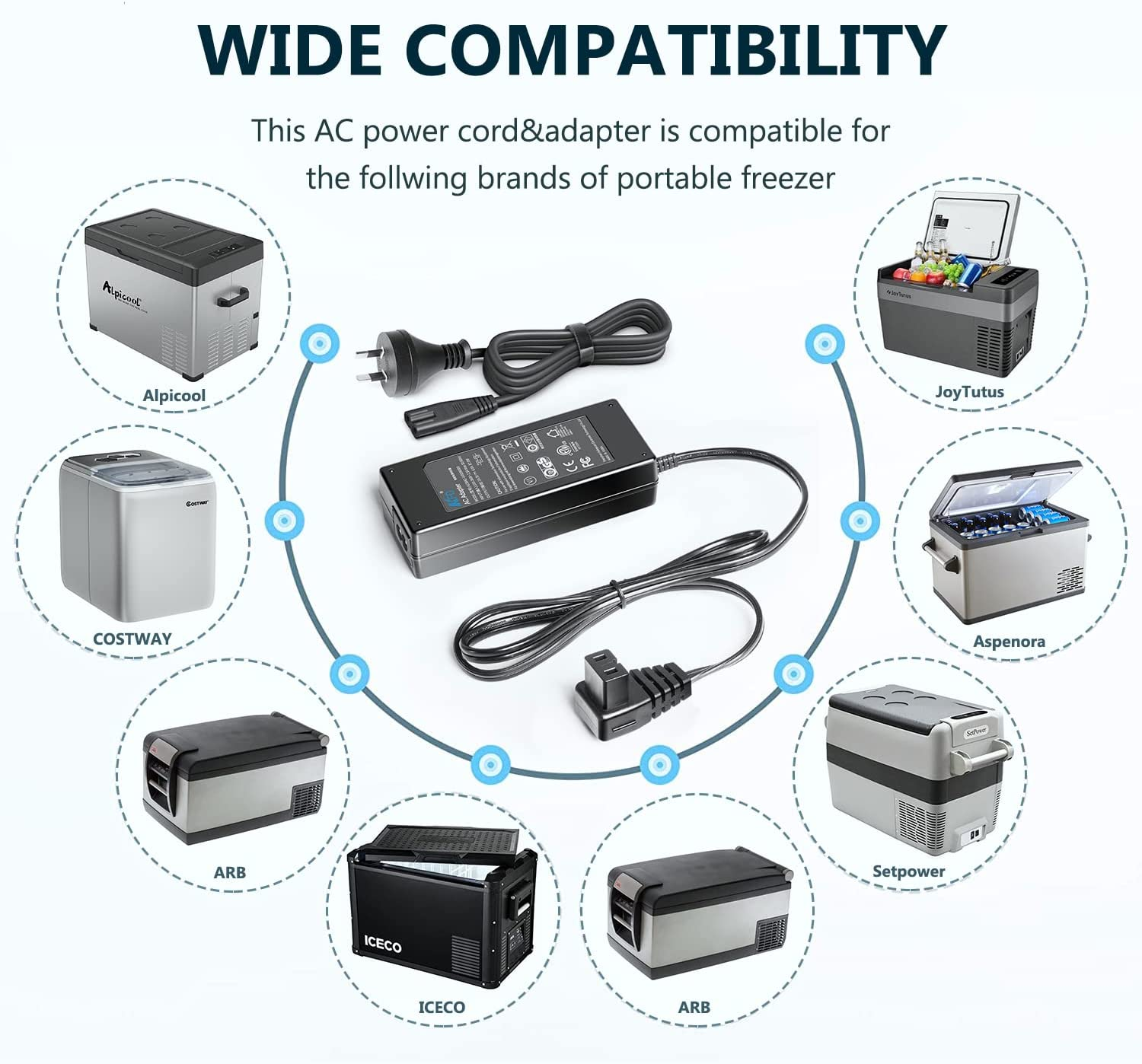 KFD 87W Car Fridge Freezer Adapter for Alpicool Joytutus Dometic Astroai Kalamera Magira Costway Engel Newair Lexus Brass Monkey Kings Stayzcool Escape Fridge Freezers Car Refrigerator Cables Charger image number 5