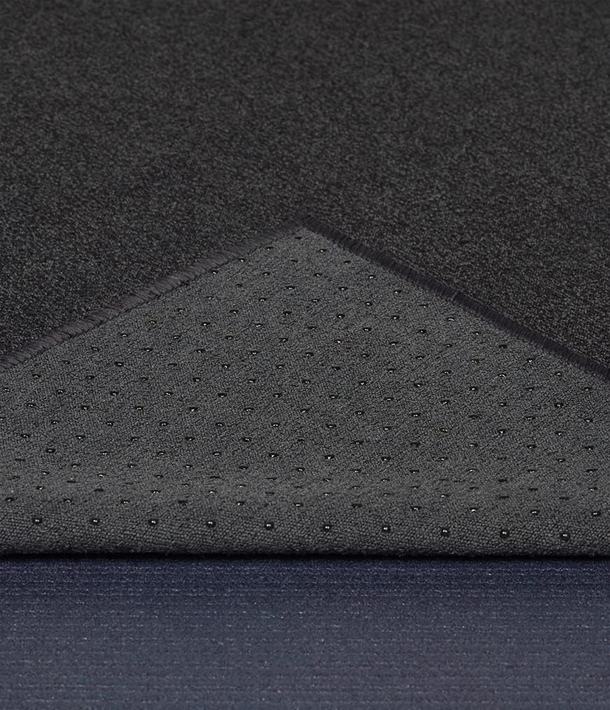 Yogitoes Manduka Yoga Towel for Mat Nonslip and Quick Dry for Hot Yoga with Rubber Bottom Grip Dots 72 Inch Long Onyx Thin and Lightweight (262023001) image number 1