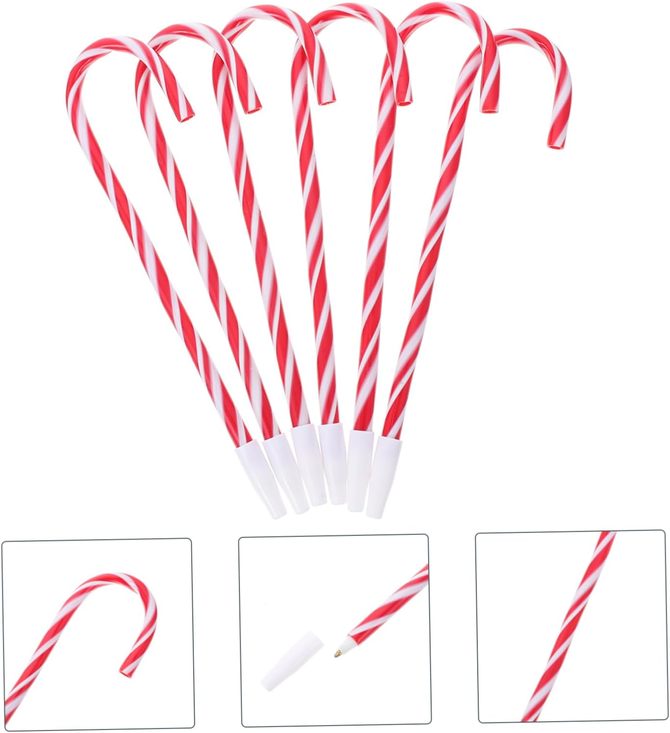 6Pcs Christmas Cane Pen Writing Pen Cute Stationery for Boys and Girls Umbrella Twist Design for Boy Girl'S Random Color image number 2