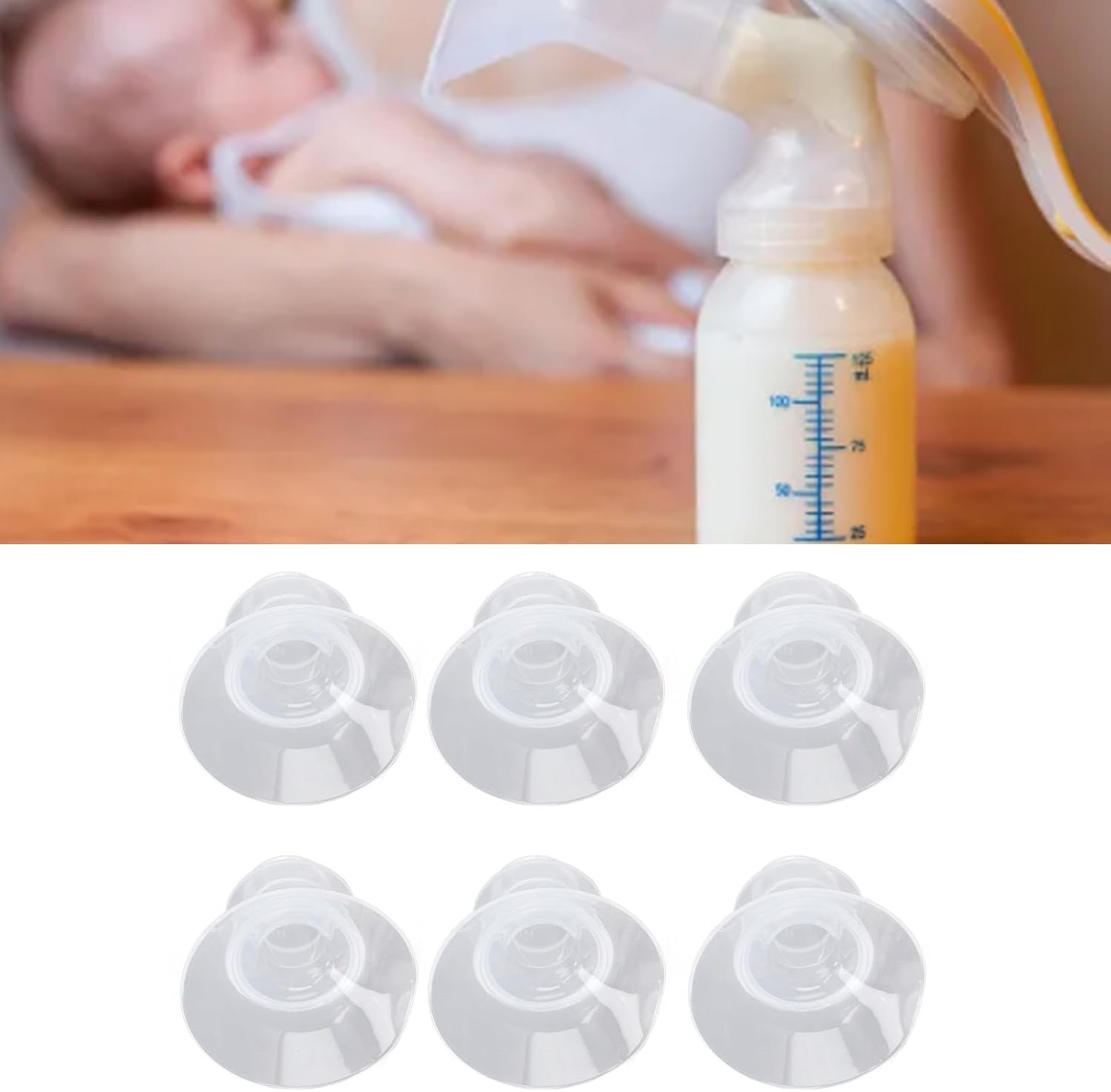 Pump Flange Inserts, Portable 6Pcs Hands Flange Inserts Wearable Lightweight Spectra 24Mm Shields Flanges Breast Pump Flange Insert for Home Use (13MM) image number 5