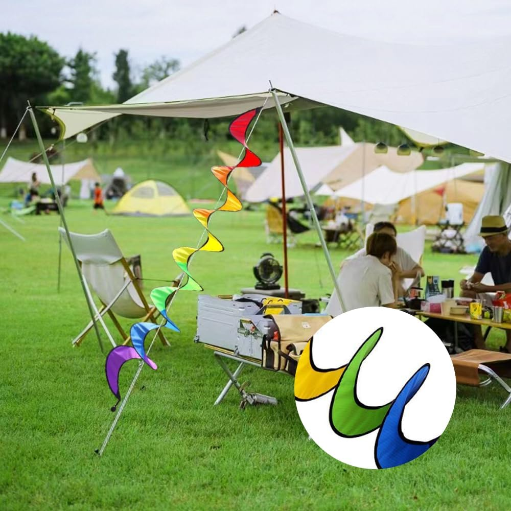 Wind Chime Spiral Rainbow, Garden Wind Chimes for Outdoor Hanging, Colourful, Wind Spiral Twister, Spiral Windmill Outdoor, Wind Spinner Garden Windmills Wind Chimes for Yard, Camping, image number 1