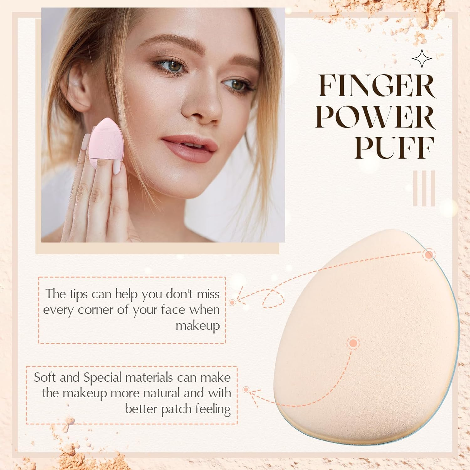 72 Pcs Finger Powder Puff Mini Makeup Sponge Soft Beauty Makeup Blender Puff for Foundation, Face Powder, under Eye Setting, Concealer, Repair Cream, Cosmetic Tool (Cute Colors) image number 5