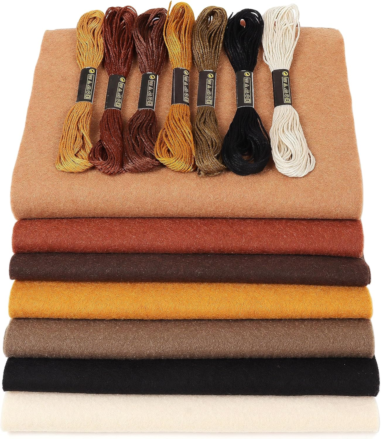 ZAIONE Brown Soft Felt Fabric Sheets: 7 Rolls 8''X35'' Felt Sheets Assorted Thick Felt Fabric Roll for DIY Crafts