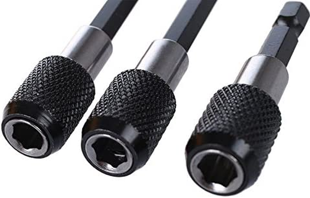 QISF Extension Bar Hex Shank Socket Adapter Drill Bit, 3Pcs Impact Socket Square Nut Driver Bit + 3Pcs 1/4 Hex Shank Screwdriver Bit Holder + 1Pcs 1/4 Hex 105 Degree Right Angle Drill Attachment image number 6