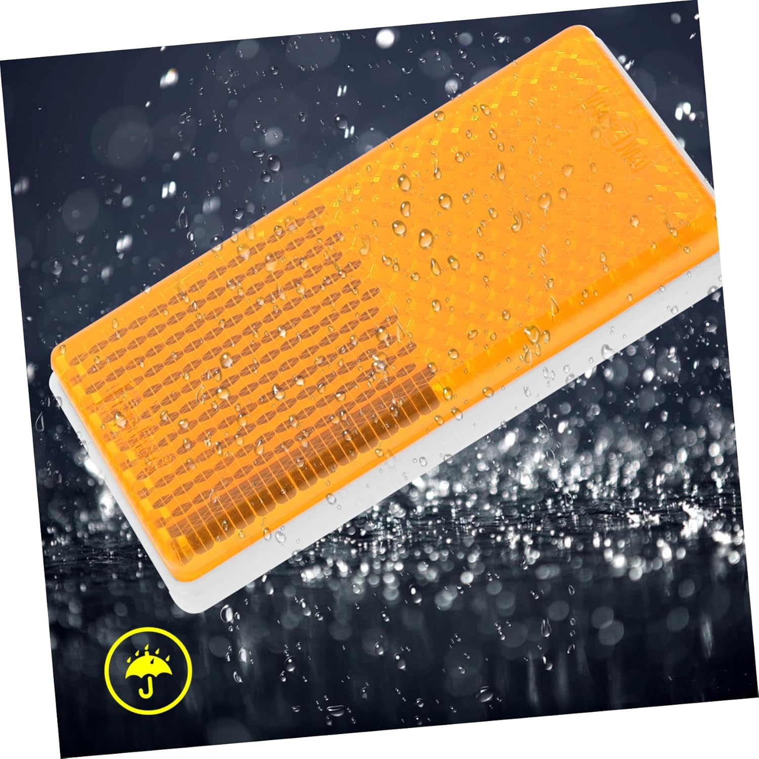 Vehicle Reflector Sticker Adhesive Yellow Trailer Reflectors Rectangular Reflective Tape for Trucks and Trailers Safety Exterior Automotive Accessories