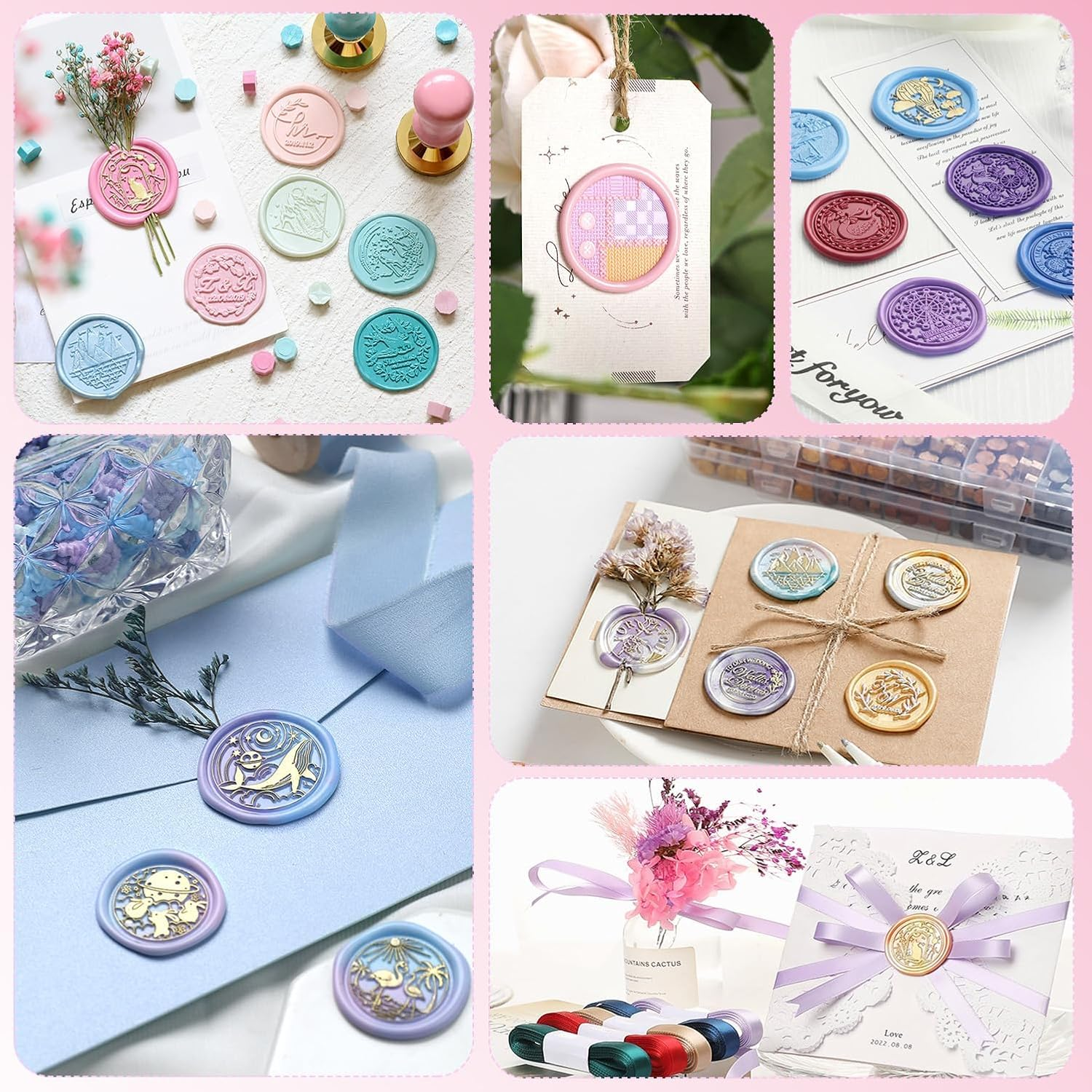 630PCS Sealing Wax Beads Set, 24 Color Beads with Wax Spoon, Tea Candles, Tweezer for Envelope Seals, Invitations, Letters, and DIY Crafts (#01)