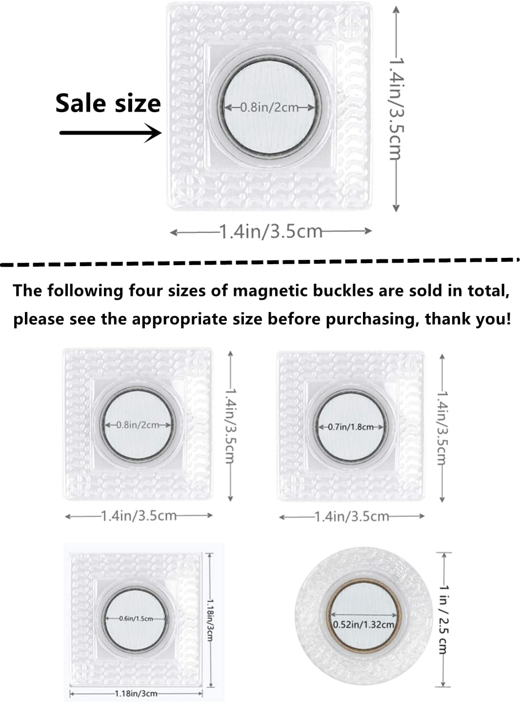 Wan 20 Pairs of Hidden Sewing Super Magnetic Snaps, PVC Wallet Closure Fasteners Snaps Magnet for Apparel Handbags Accessories DIY Craft Tools(1.4 Inch) White 095