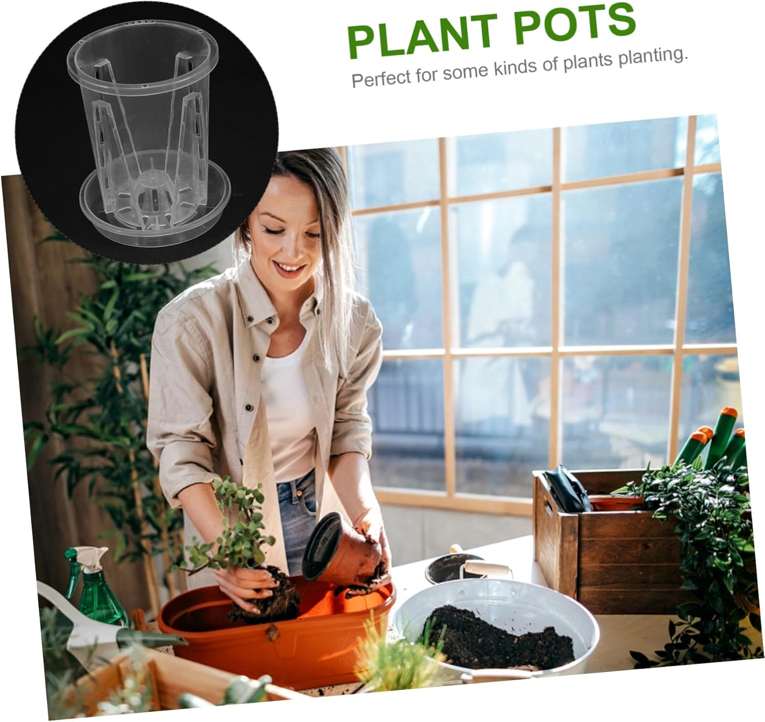 BESPORTBLE 5Sets Breathable Root Control Flower Pot Flower Pots for Orchids Plant Nursery Drainage image number 4